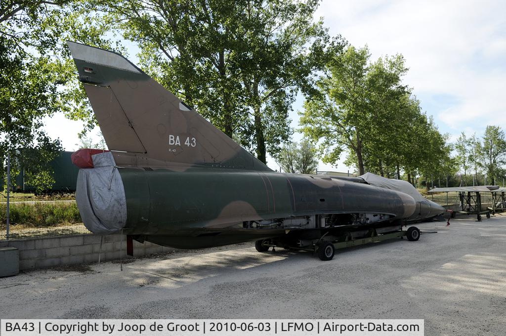 BA43, SABCA Mirage 5BA C/N 43, The remains of this Belgian Mirage are preserved in the local Orange museum.