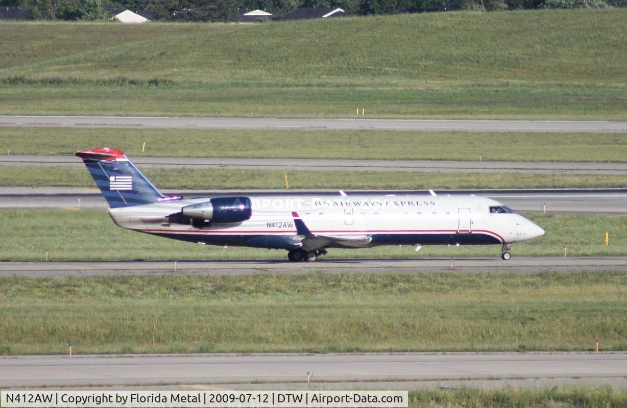 N412AW, 2001 Bombardier CRJ-200LR (CL-600-2B19) C/N 7582, US Airways Express CRJ-200