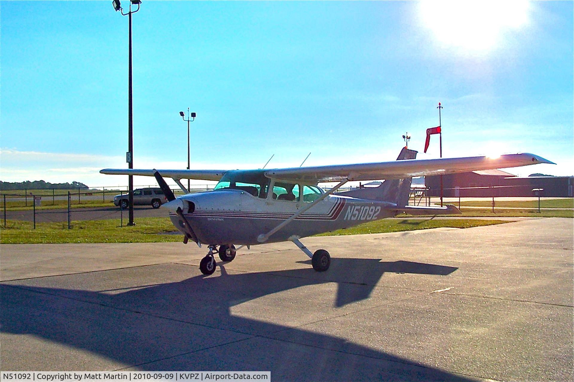 N51092, Cessna 172P C/N 17274265, N51092 on the ramp in front of the Porter County Municipal Airport FBO