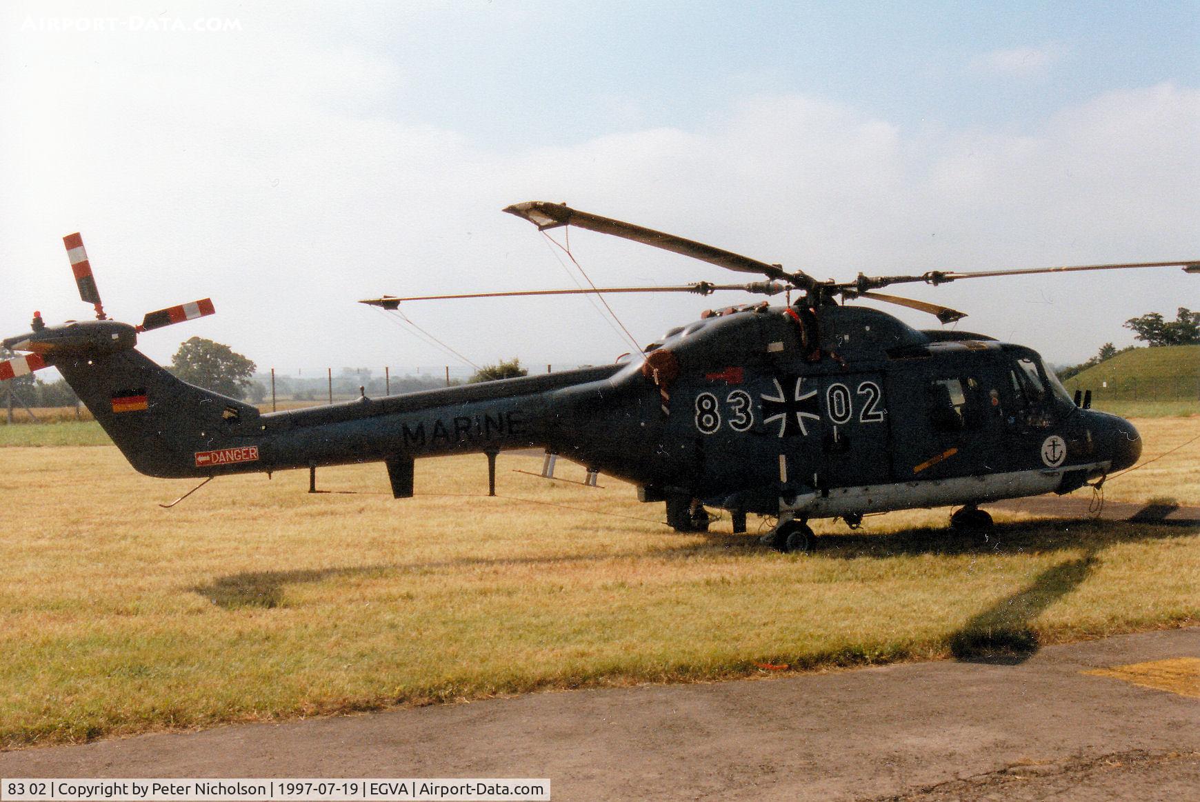83 02, Westland Lynx Mk.88 C/N 223, Lynx Mk.88, callsign Mission 4664, of MFG-2 on display at the 1997 Intnl Air Tattoo at RAF Fairford.