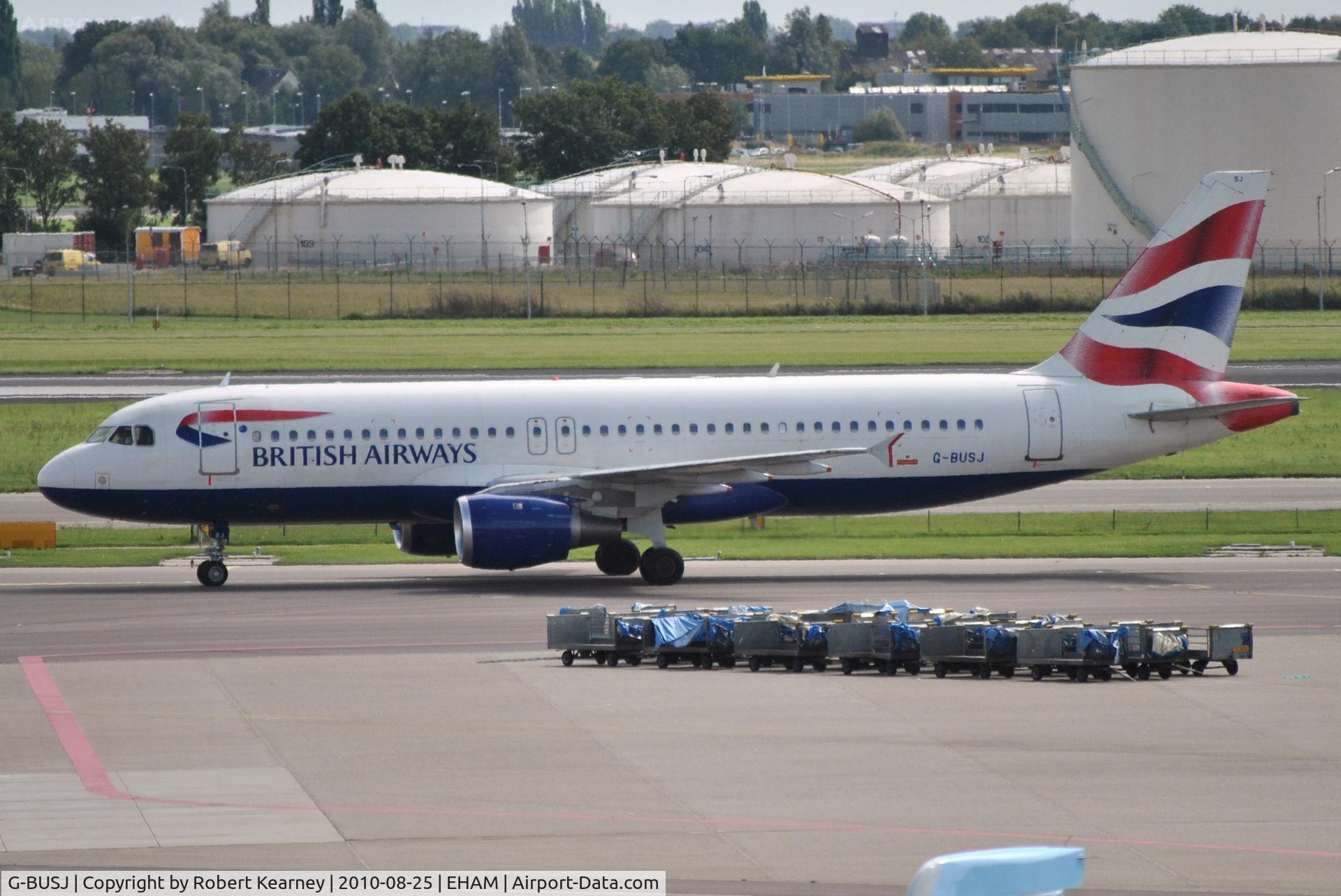 G-BUSJ, 1990 Airbus A320-211 C/N 109, BAW taxiing out for departure