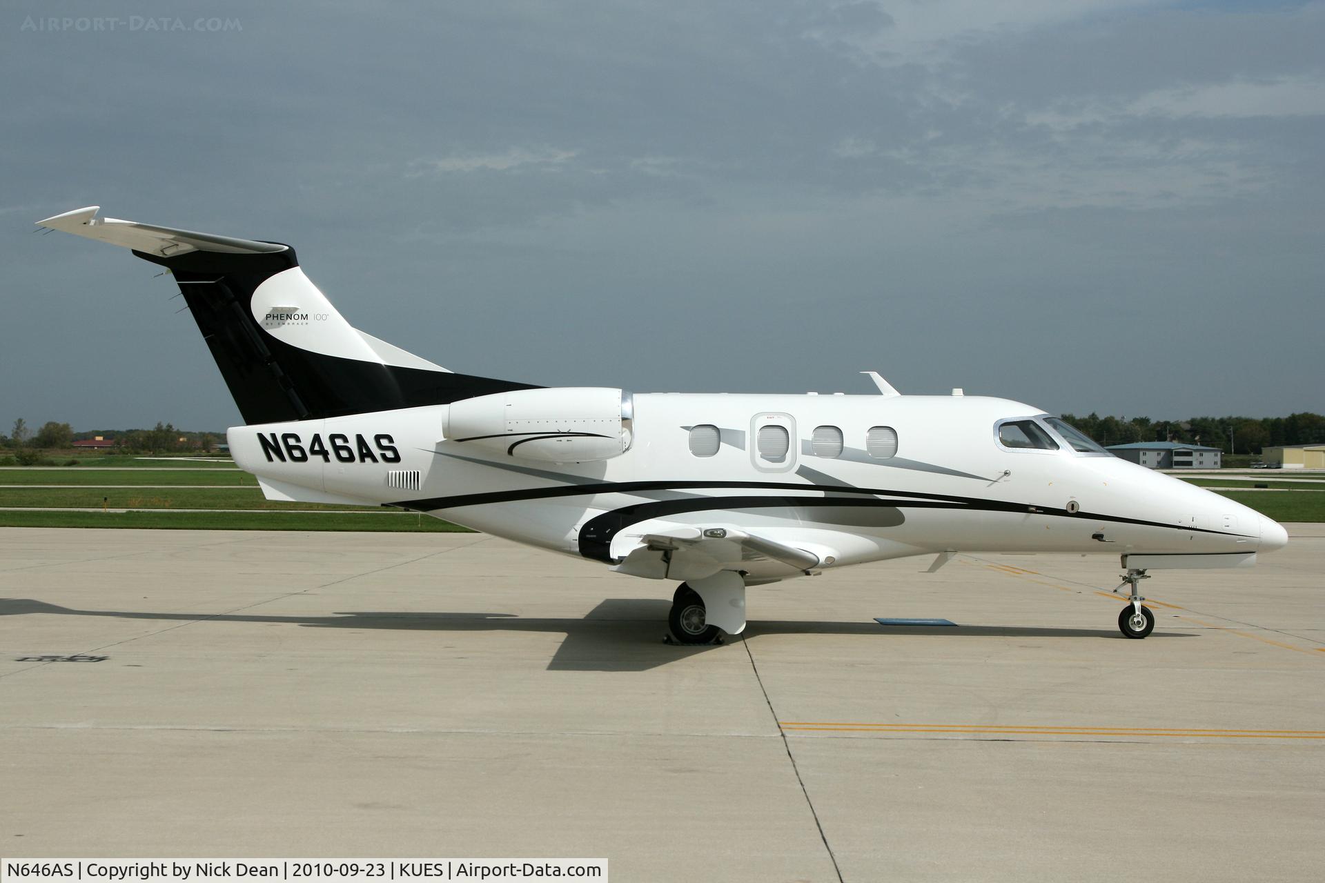 N646AS, 2010 Embraer EMB-500 Phenom 100 C/N 50000149, KUES 2010 Duke owners fly in