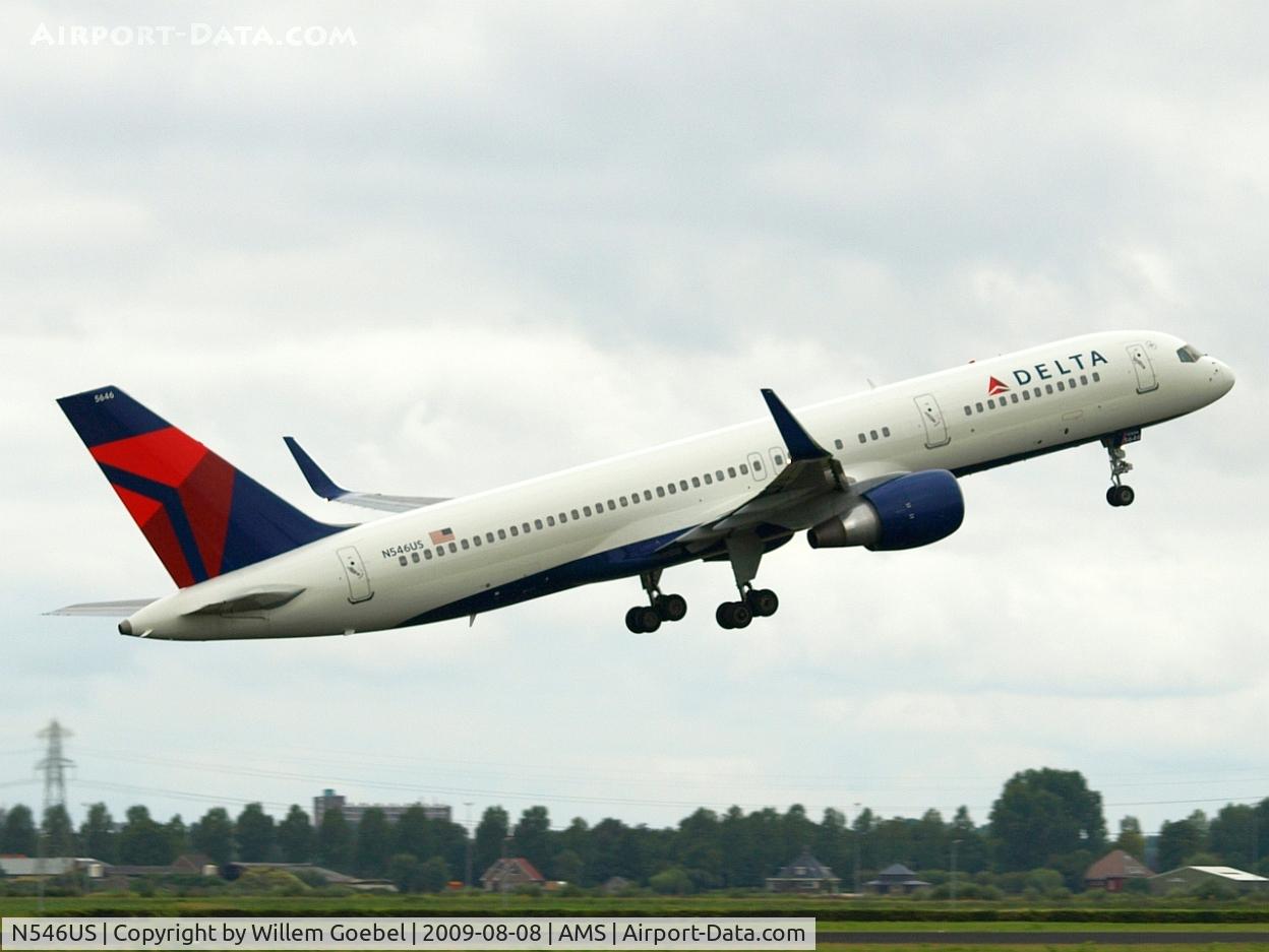 N546US, 1996 Boeing 757-251 C/N 26493, Take off of the Polderbaan of Amsterdam airport