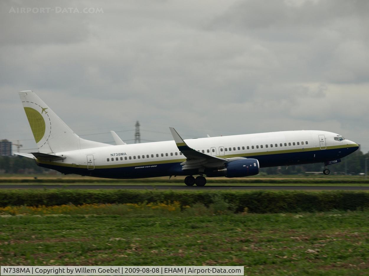 N738MA, 2004 Boeing 737-8Q8 C/N 32799, Take off of the Polderbaan of Amsterdam airport