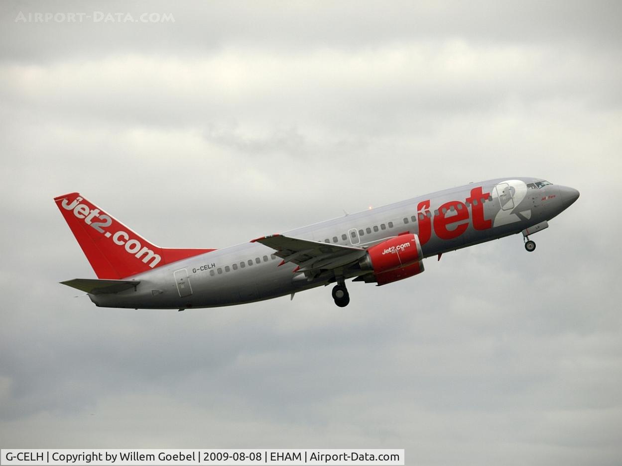 G-CELH, 1986 Boeing 737-330 C/N 23525, Take off of the Polderbaan of Amsterdam airport