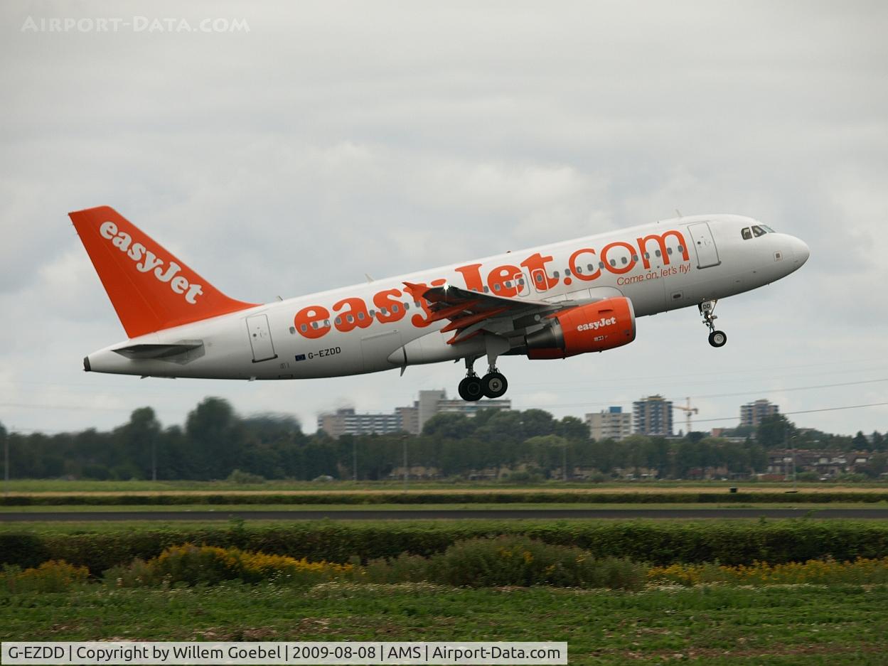G-EZDD, 2008 Airbus A319-111 C/N 3442, Take off of the Polderbaan of Amsterdam airport