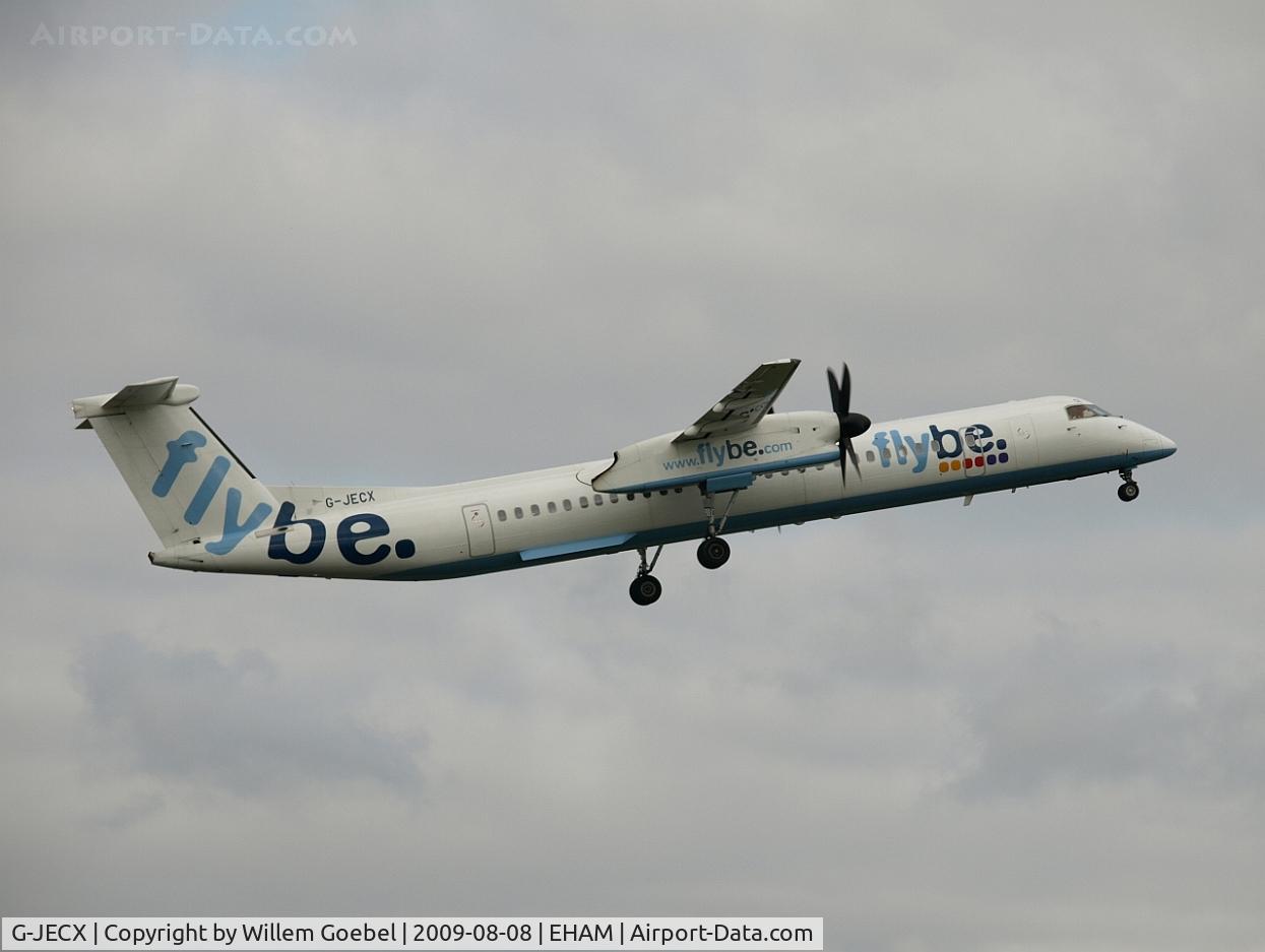 G-JECX, 2007 De Havilland Canada DHC-8-402Q Dash 8 C/N 4155, Take off of the Polderbaan of Amsterdam airport