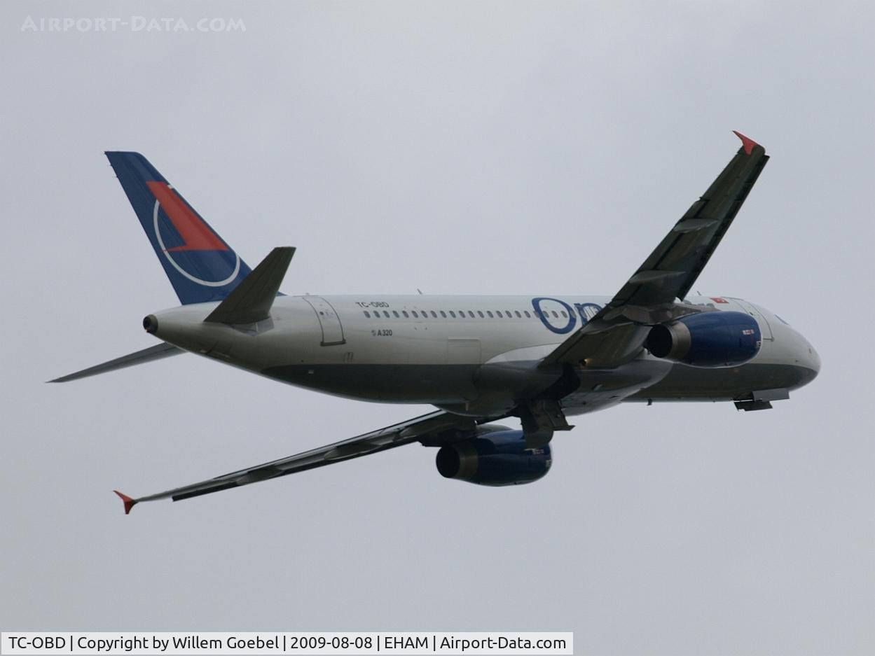 TC-OBD, 1995 Airbus A320-211 C/N 455, Take off of the Polderbaan of Amsterdam airport
