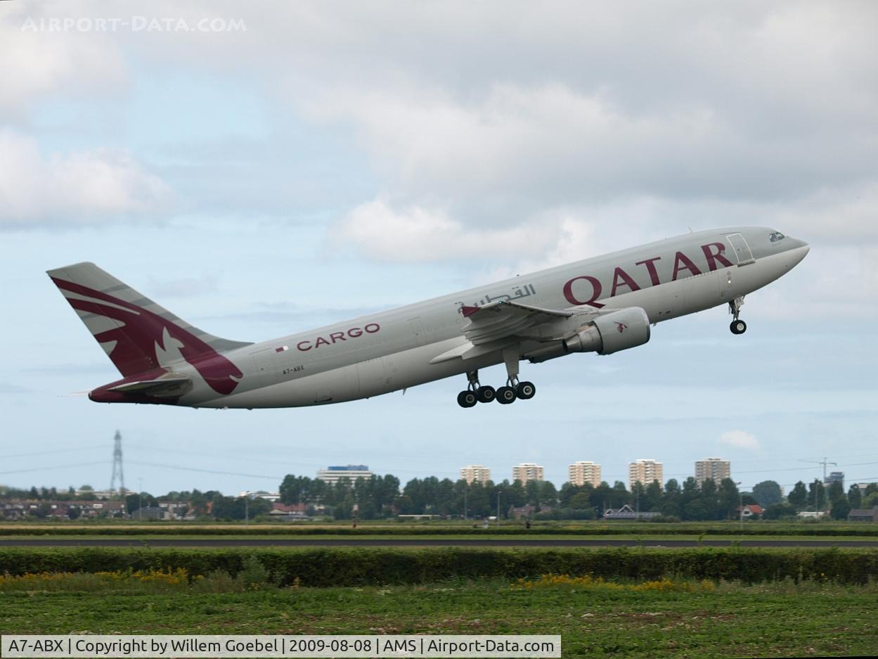 A7-ABX, 1990 Airbus A300B4-622R C/N 554, Take off of the Polderbaan of Amsterdam airport