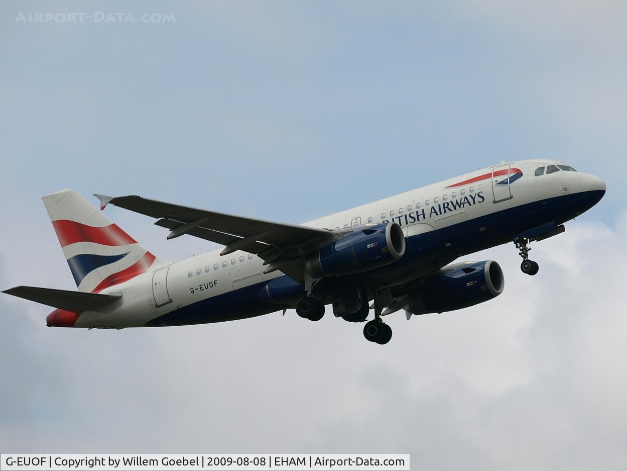 G-EUOF, 2001 Airbus A319-131 C/N 1590, Take off of the Polderbaan of Amsterdam airport