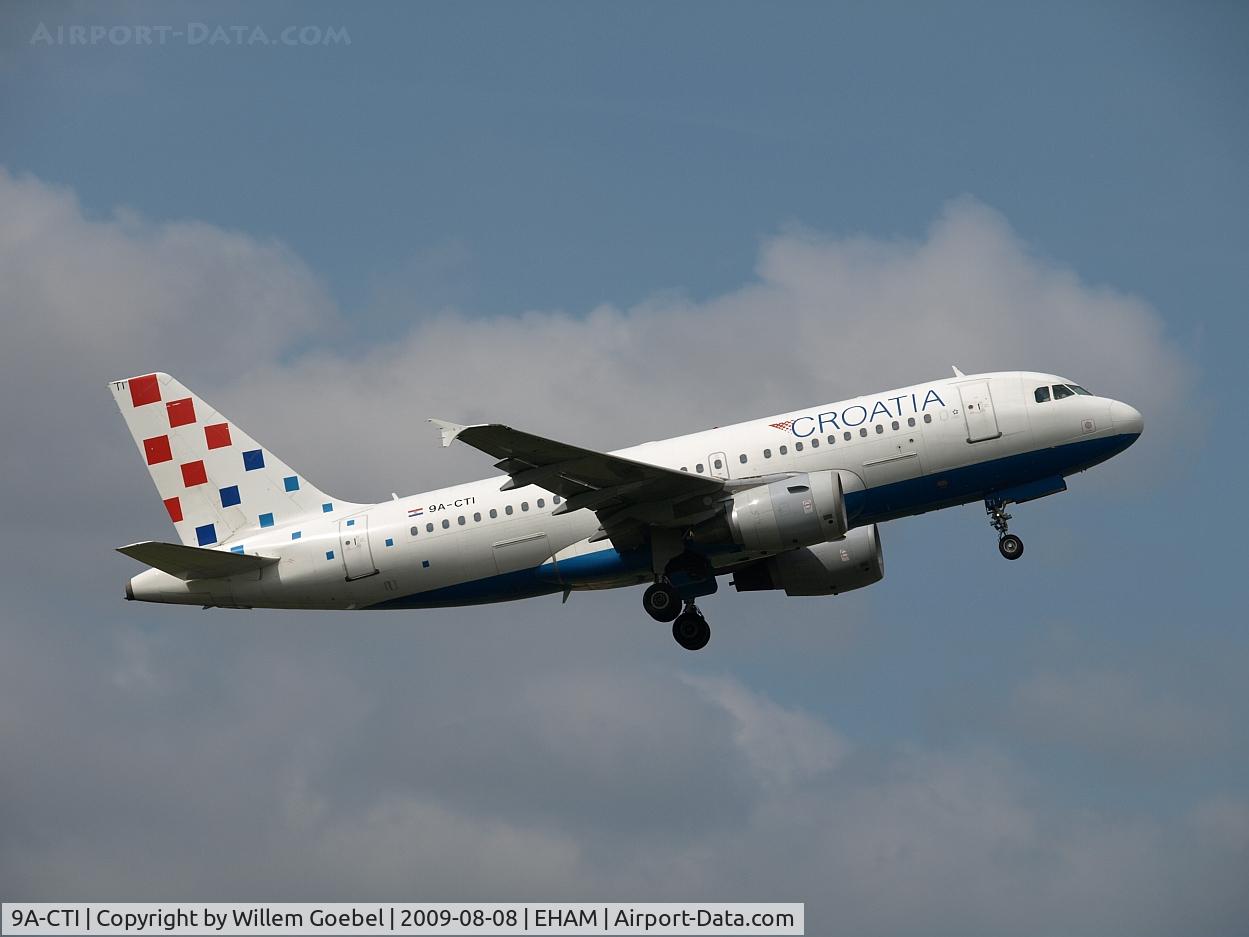 9A-CTI, 1999 Airbus A319-112 C/N 1029, Take off of the Polderbaan of Amsterdam airport