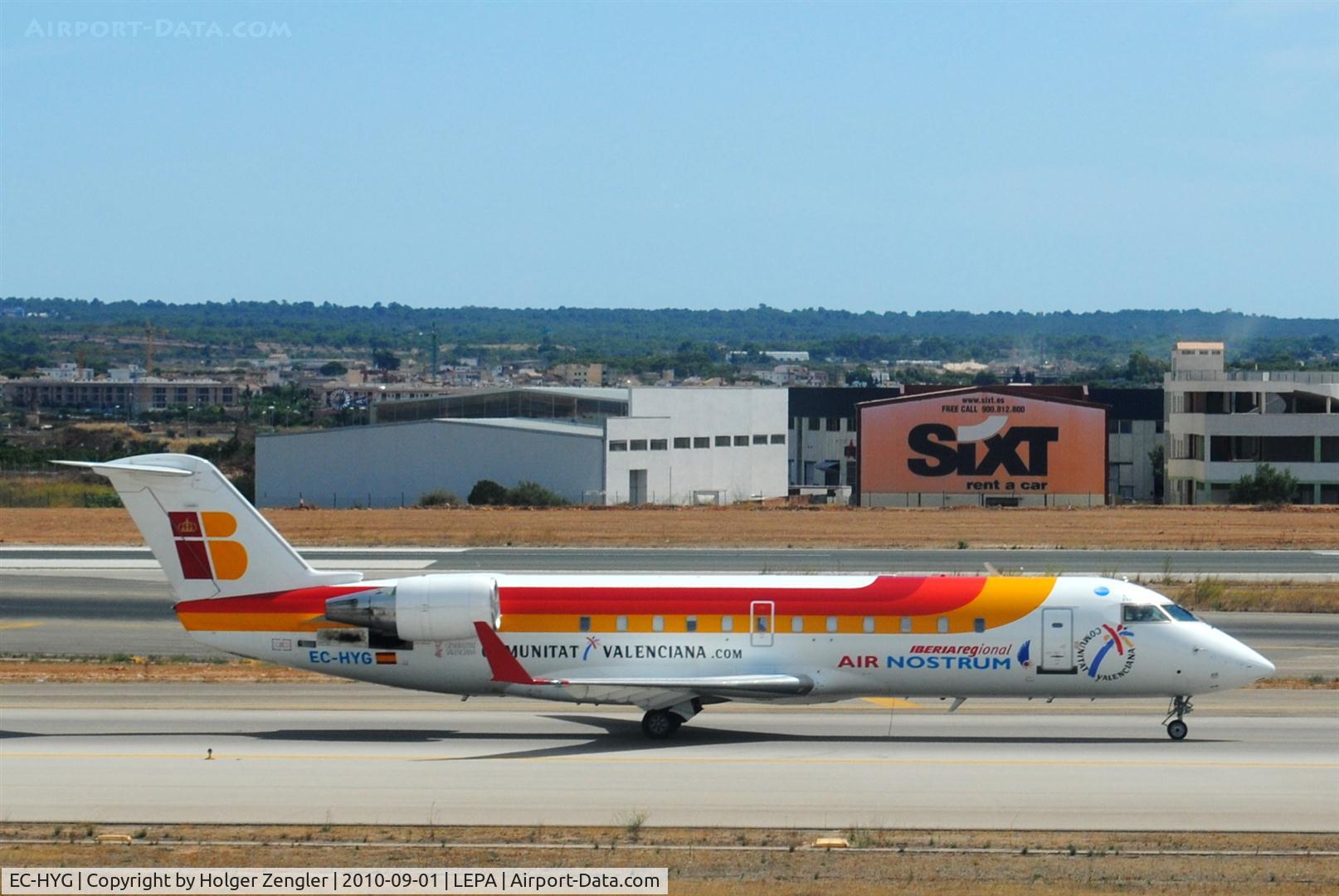 EC-HYG, 2001 Bombardier CRJ-200ER (CL-600-2B19) C/N 7529, Arrival from spanish mainland.