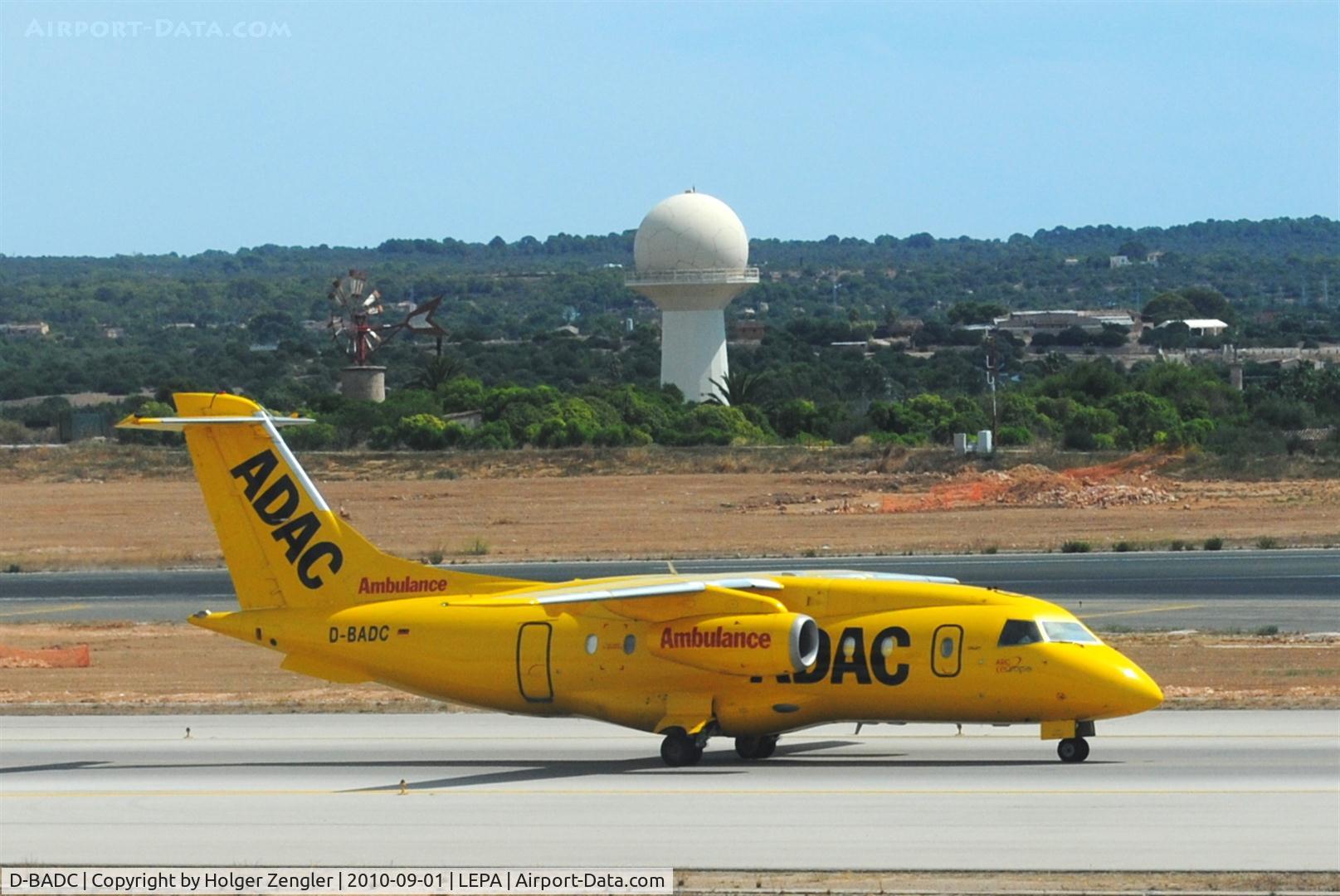 D-BADC, 2003 Dornier Do328JET C/N 3216, One of the yellow angels of ADAC, Germany´s biggest automobil club, coming to PMI for bringing back an injured or sick club member.
