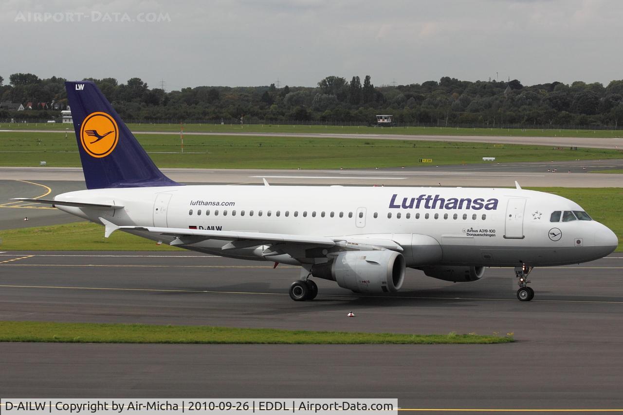 D-AILW, 1998 Airbus A319-114 C/N 853, Lufthansa, Airbus A319-114, CN: 853, Aircraft Name: Donaueschingen