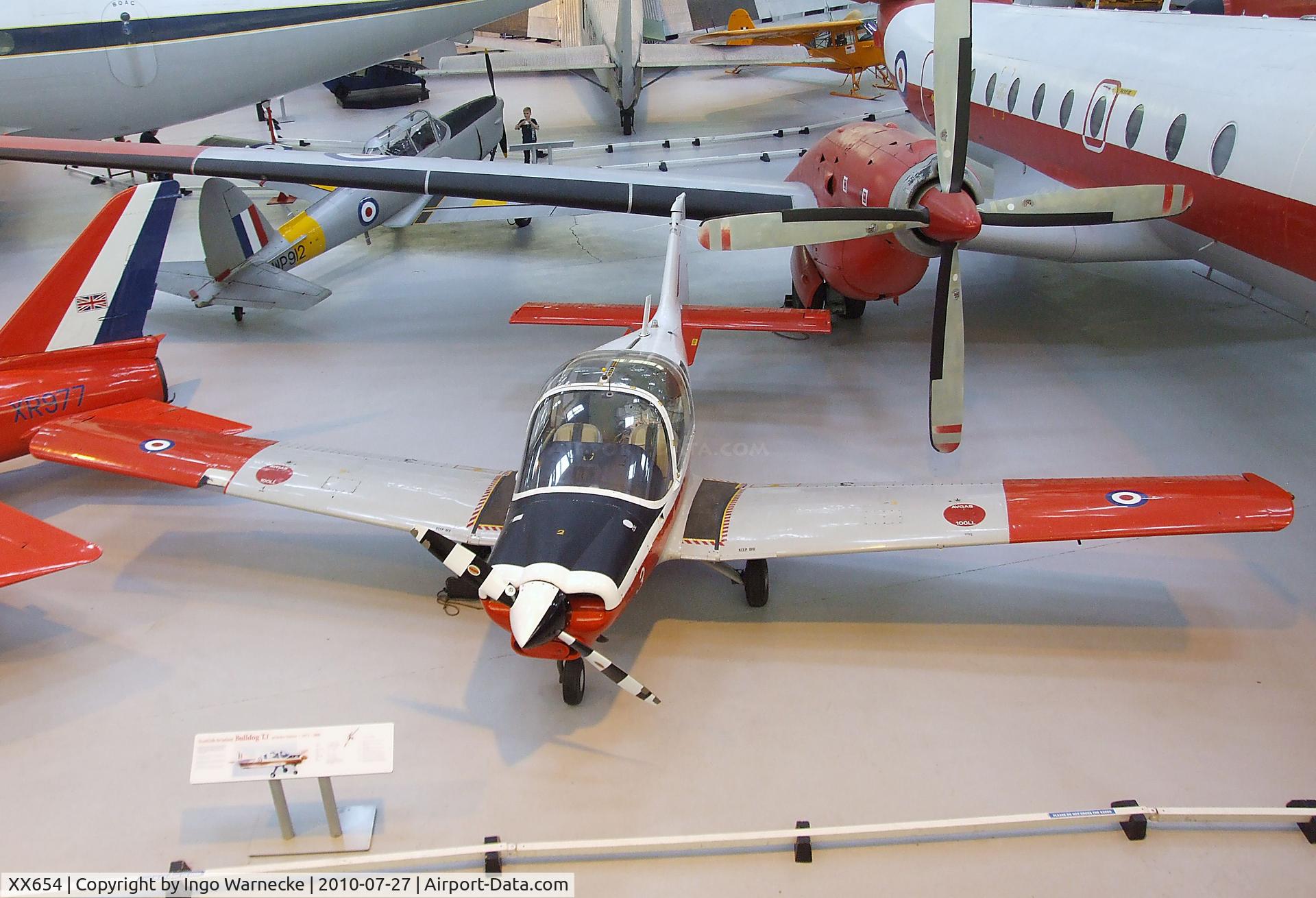 XX654, 1974 Scottish Aviation Bulldog T.1 C/N BH.120/312, Scottish Aviation Bulldog T1 at the RAF Museum, Cosford