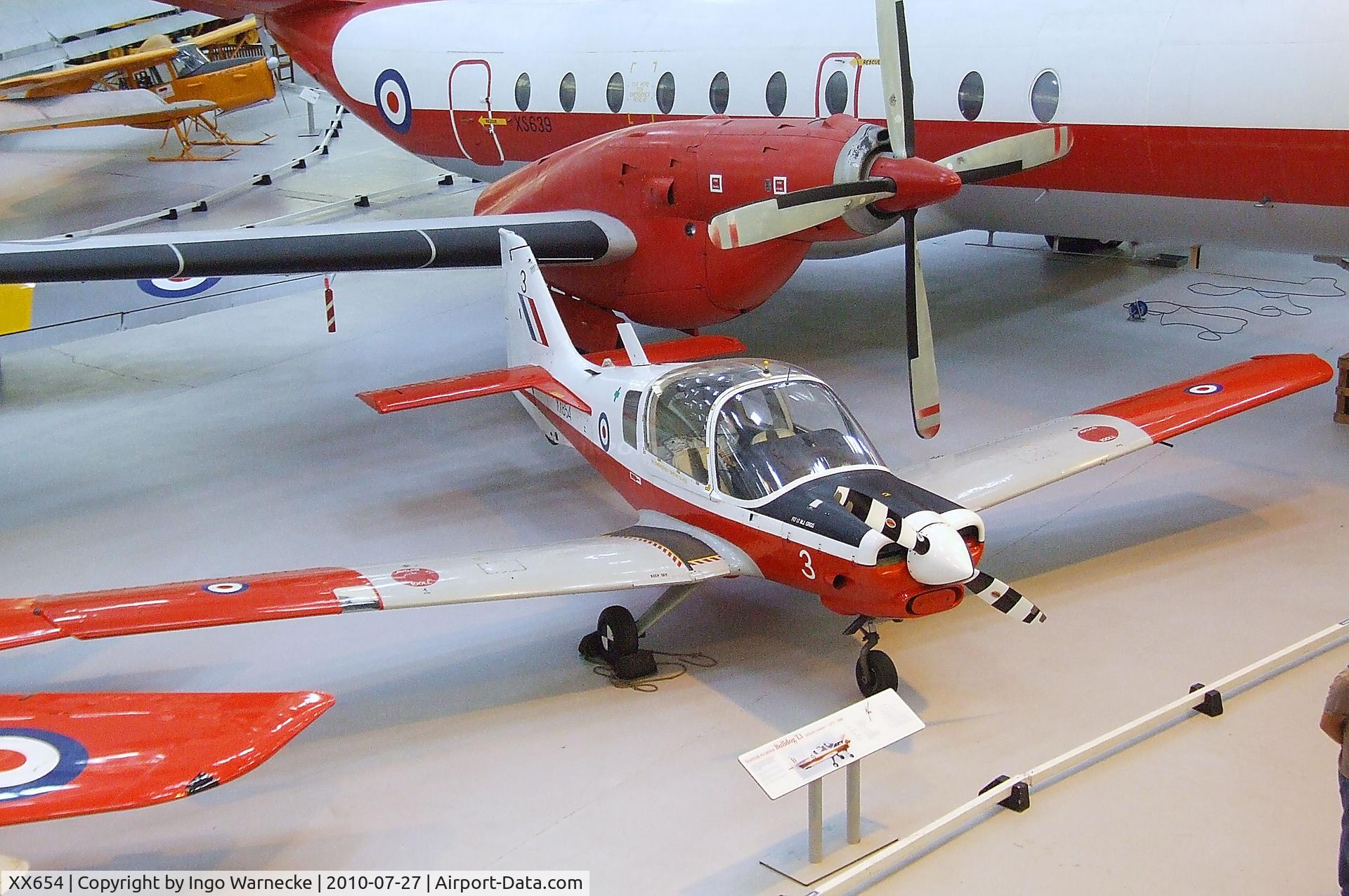 XX654, 1974 Scottish Aviation Bulldog T.1 C/N BH.120/312, Scottish Aviation Bulldog T1 at the RAF Museum, Cosford