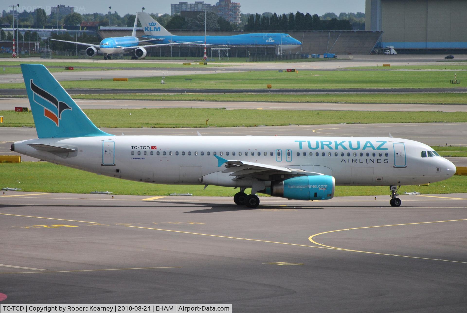 TC-TCD, 2007 Airbus A320-232 C/N 3308, Turkish charter flight taxiing out for departure