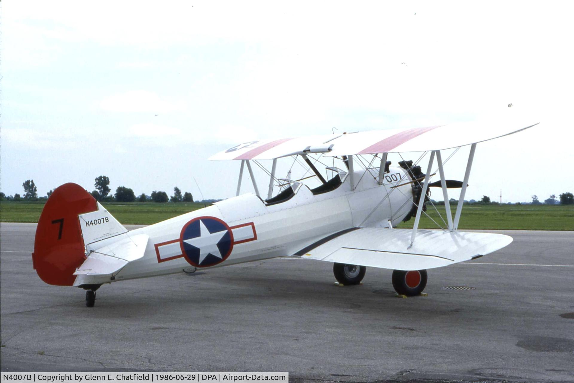 N4007B, 1940 Boeing A75N1 (PT17) C/N 75-397, Now operating as C-FCDH