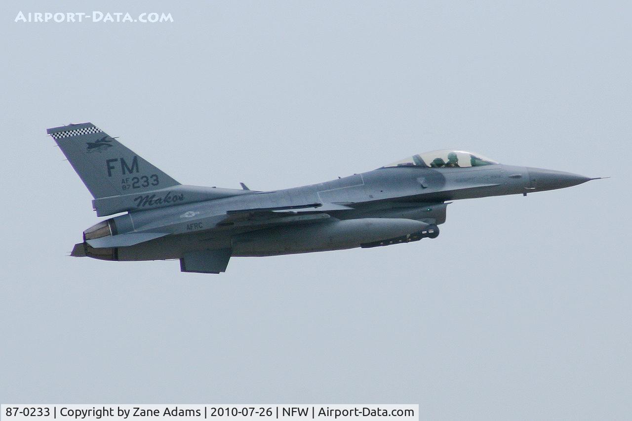 87-0233, 1987 General Dynamics F-16C Fighting Falcon C/N 5C-494, Departing NASJRB Fort Worth - Carswell Field