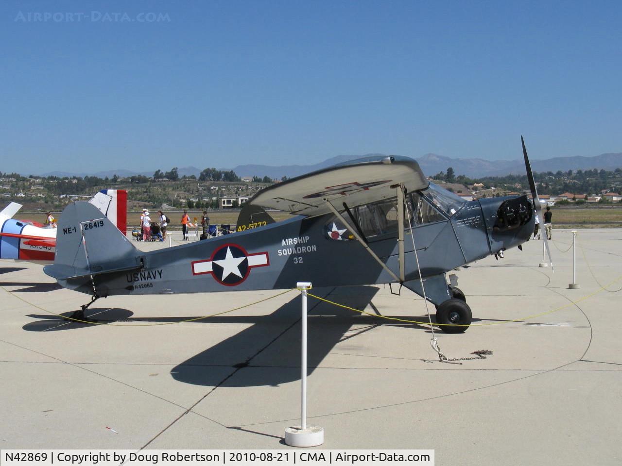 N42869, 1945 Piper J3C-65 Cub Cub C/N 15196, 1945 Piper J3C-65 CUB as Navy NE-1, Continental A&C65 65 Hp