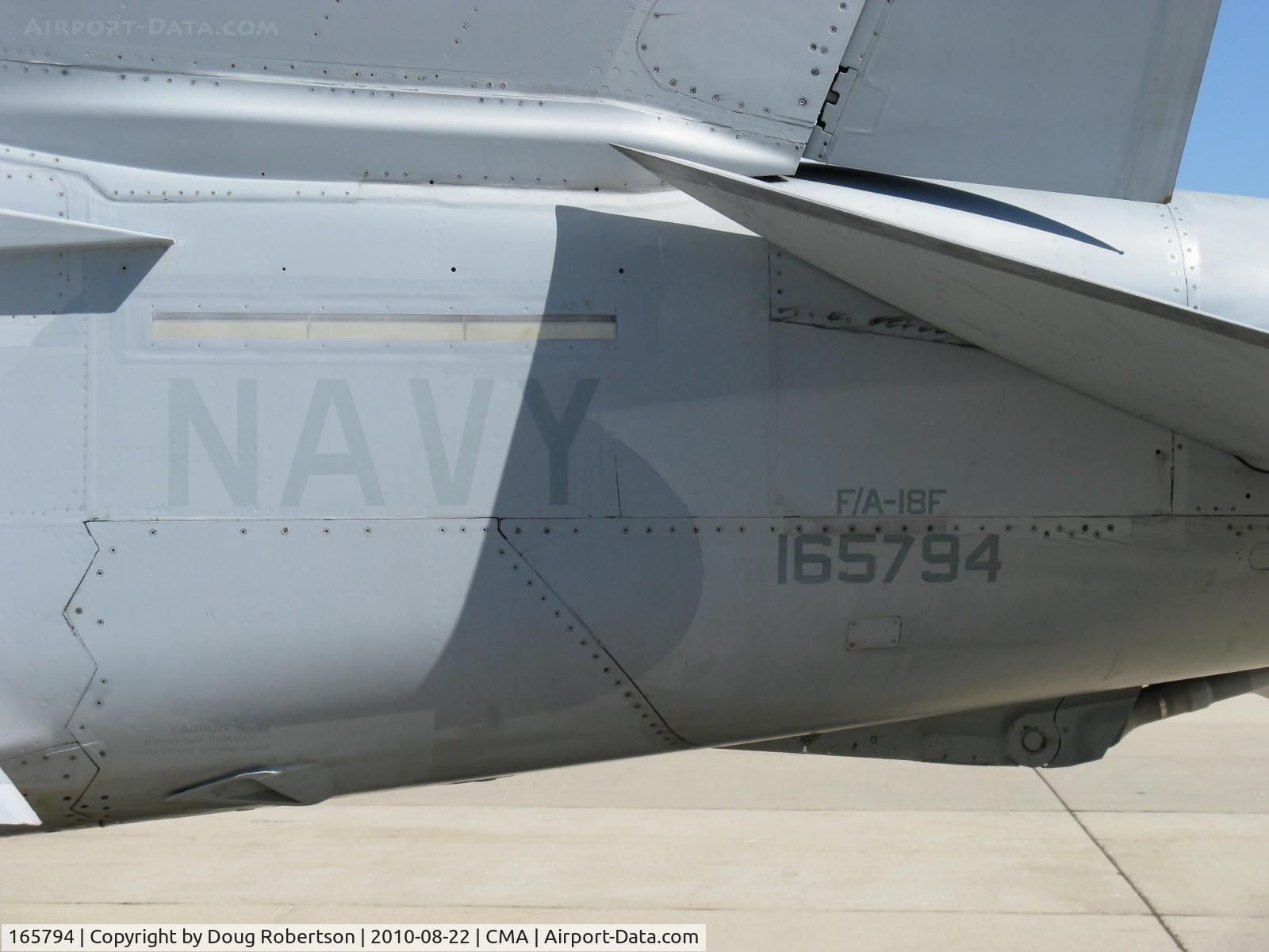 165794, Boeing F/A-18F Super Hornet C/N 1521/F020, Boeing F/A-18 SUPER HORNET, two GE F414-GE-400 Turbofans 14,000 lb t each, 22,000 lb t each with afterburning, BUNO