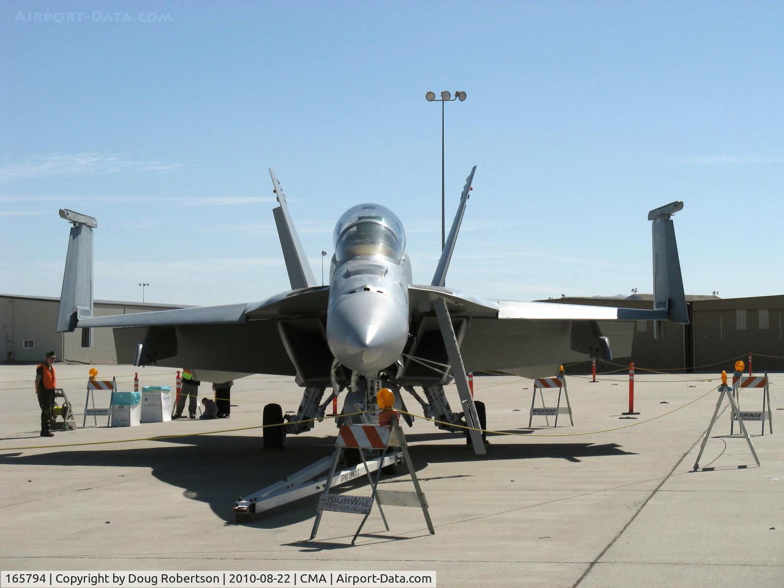 165794, Boeing F/A-18F Super Hornet C/N 1521/F020, Boeing F/A-18F SUPER HORNET, two GE F414-GE-400 Turbofans 14,000 lb t each, 22,000 lb t each with afterburning, wings folded