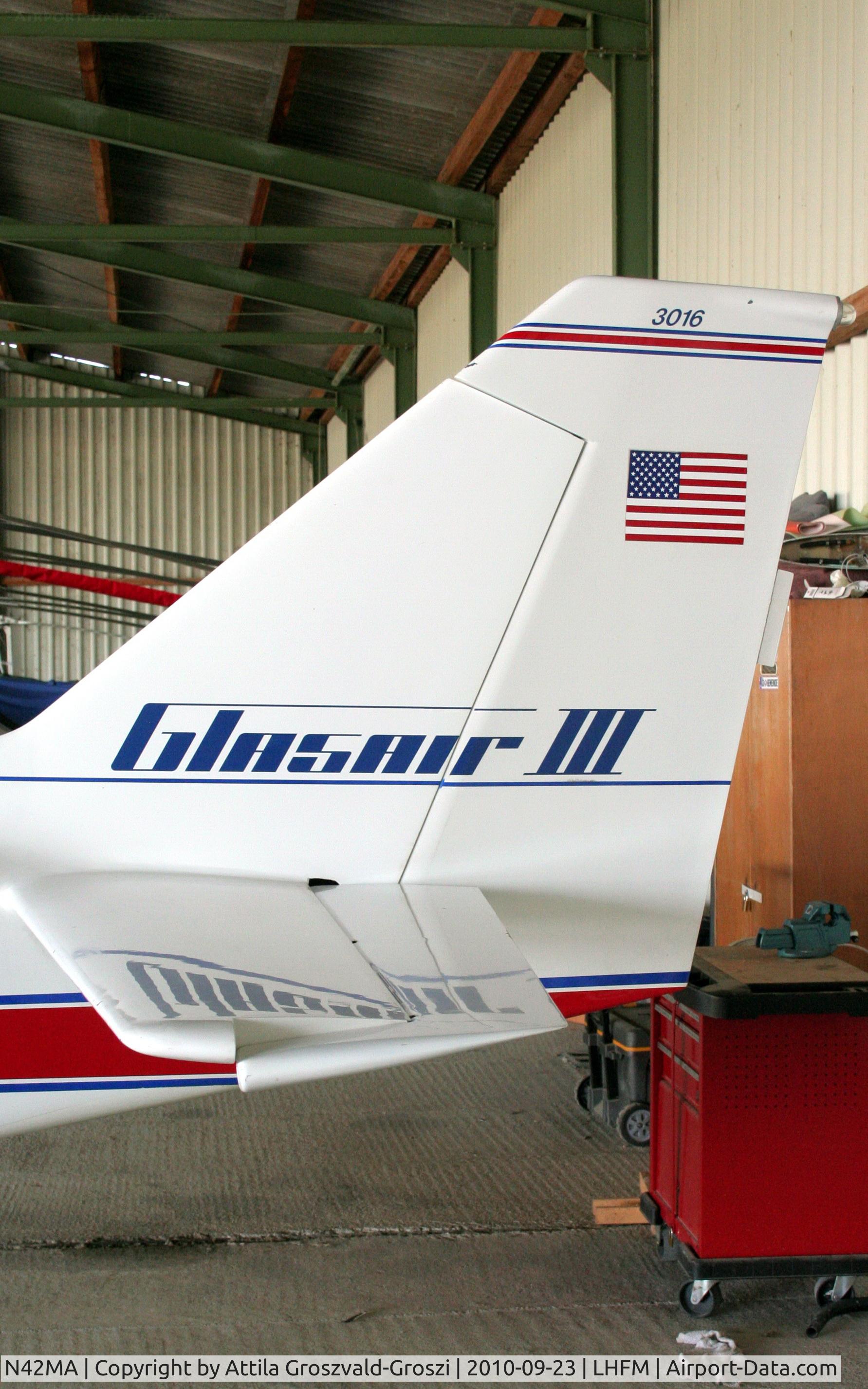 N42MA, 1988 Stoddard-Hamilton Glasair III C/N 3016, Fertöszentmiklos Airport - Hangar