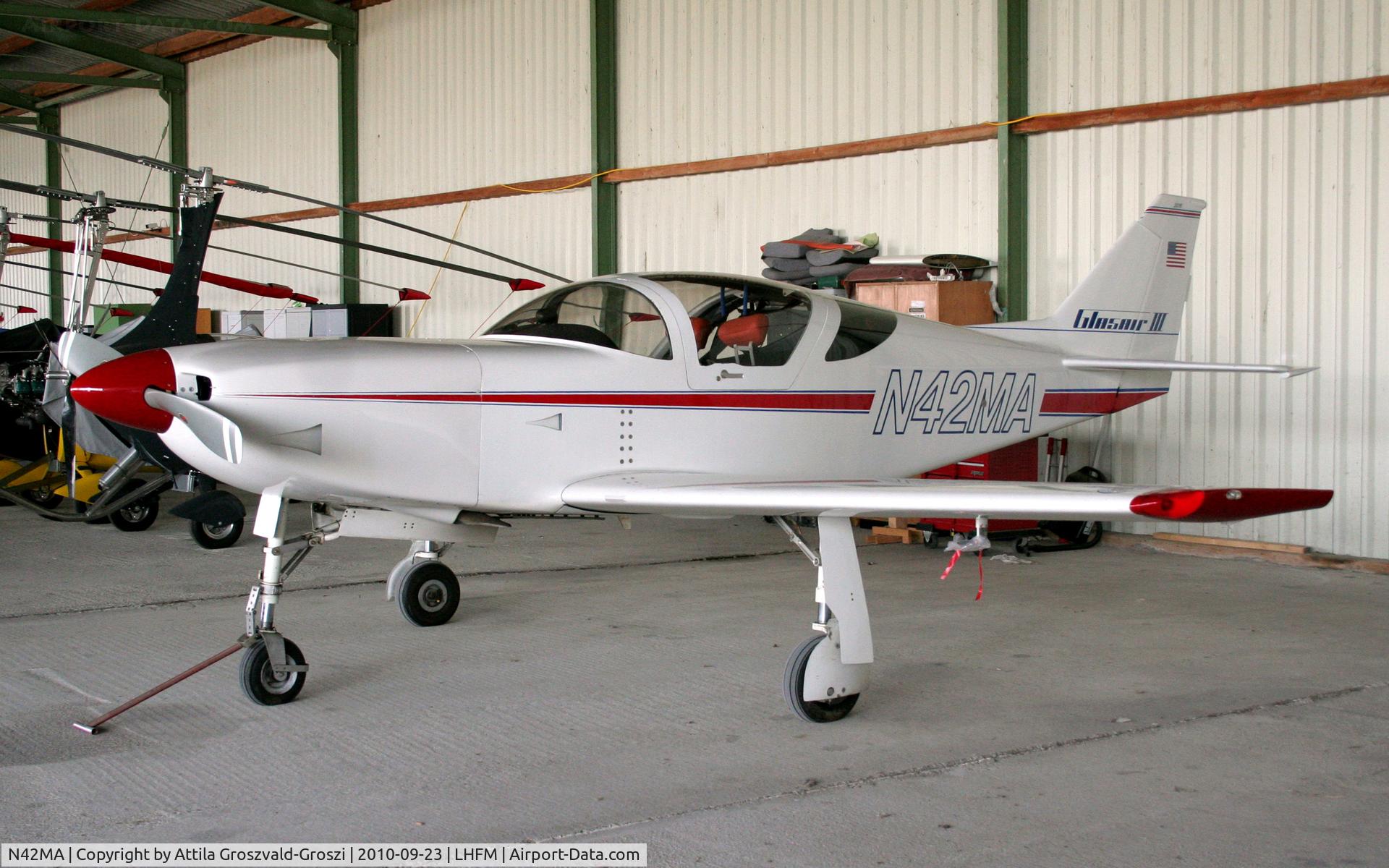 N42MA, 1988 Stoddard-Hamilton Glasair III C/N 3016, Fertöszentmiklos Airport - Hangar