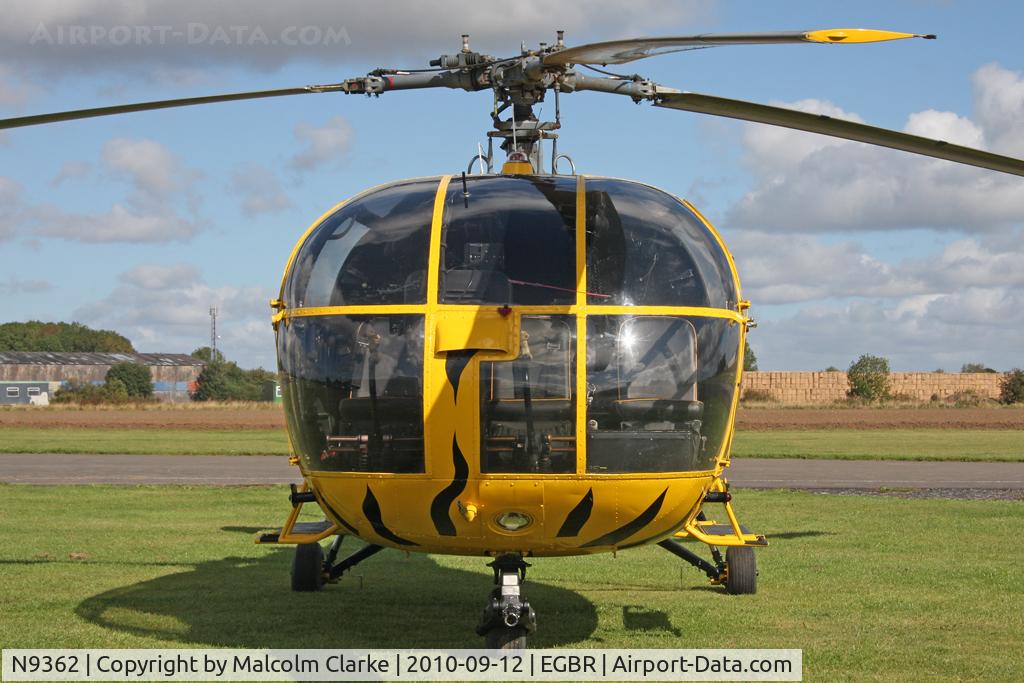 N9362, 1970 Aerospatiale SA-316B Alouette III C/N 1739, Aerospatiale SA-316B Alouette III at Breighton Airfield's Helicopter Fly-In in September 2010.