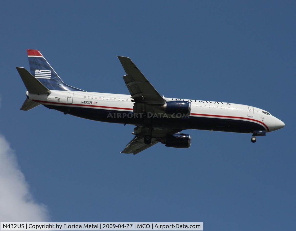N432US, 1990 Boeing 737-4B7 C/N 24554, US Airways 737-400