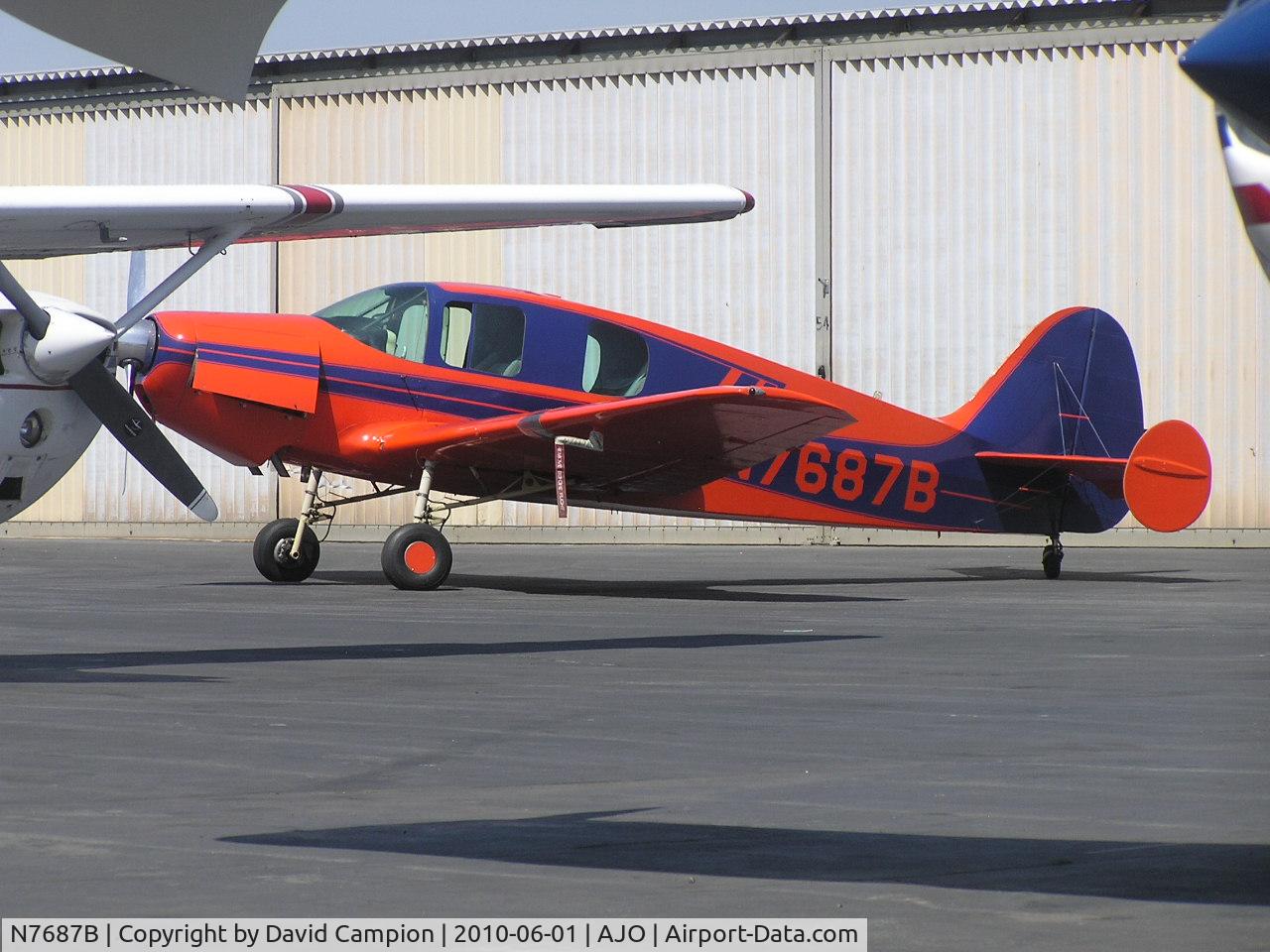 N7687B, 1957 Bellanca 14-19-2 Cruisair Senior C/N 4038, Taken at Corona, CA on 1st June 2010