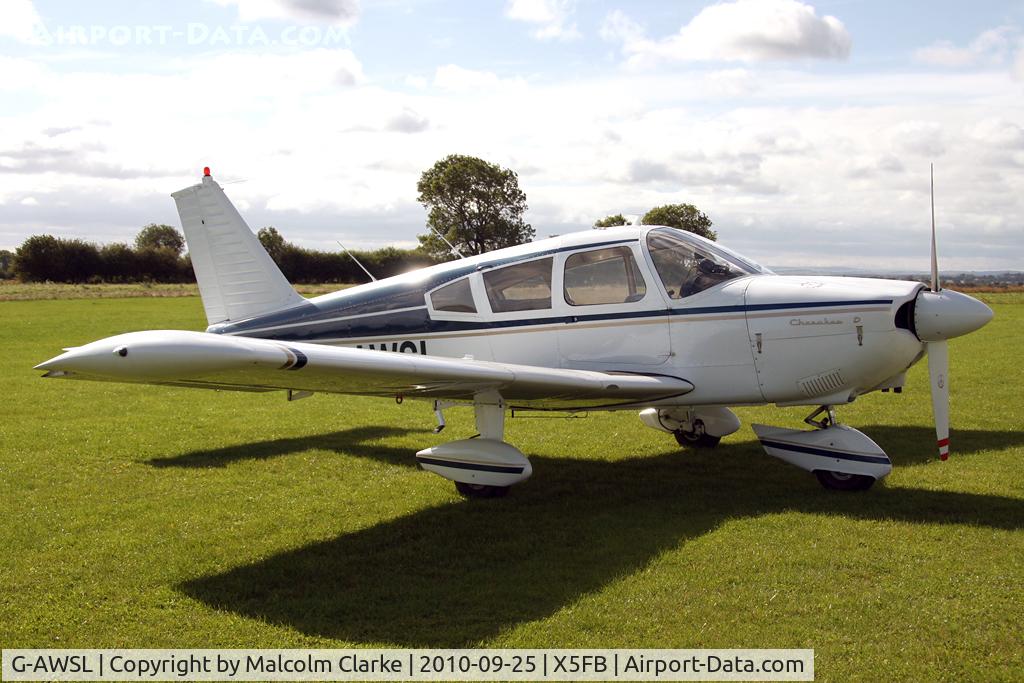 G-AWSL, 1968 Piper PA-28-180 Cherokee C/N 28-4907, Piper PA-28-180 Cherokee at Fishburn Airfield, UK in September 2010.