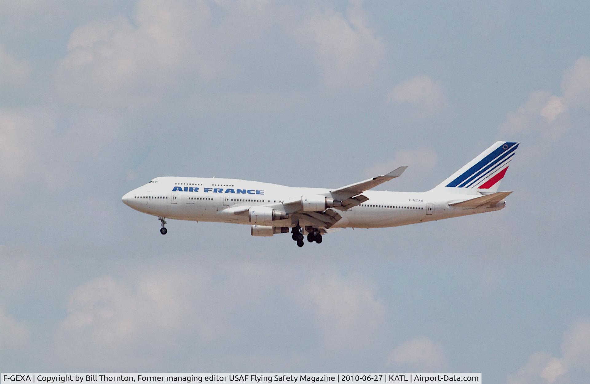F-GEXA, 1989 Boeing 747-4B3 C/N 24154, An Air France B747 on final to Rwy 27R @ ATL. (an f-stop 5.6 photograph)