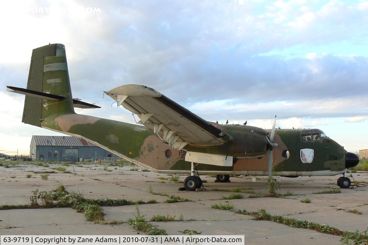 63-9719, 1963 De Havilland Canada CV-7B Caribou C/N 150, At the Amarillo Airport - near the old English Field terminal. Former Texas Aviation Historical Society Museum display...awaiting it's next move.