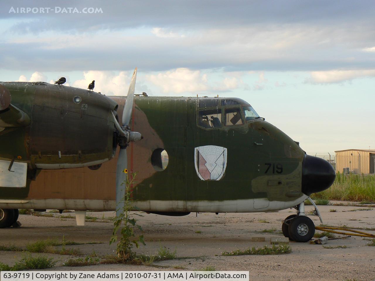 63-9719, 1963 De Havilland Canada CV-7B Caribou C/N 150, At the Amarillo Airport - near the old English Field terminal. Former Texas Aviation Historical Society Museum display...awaiting it's next move.