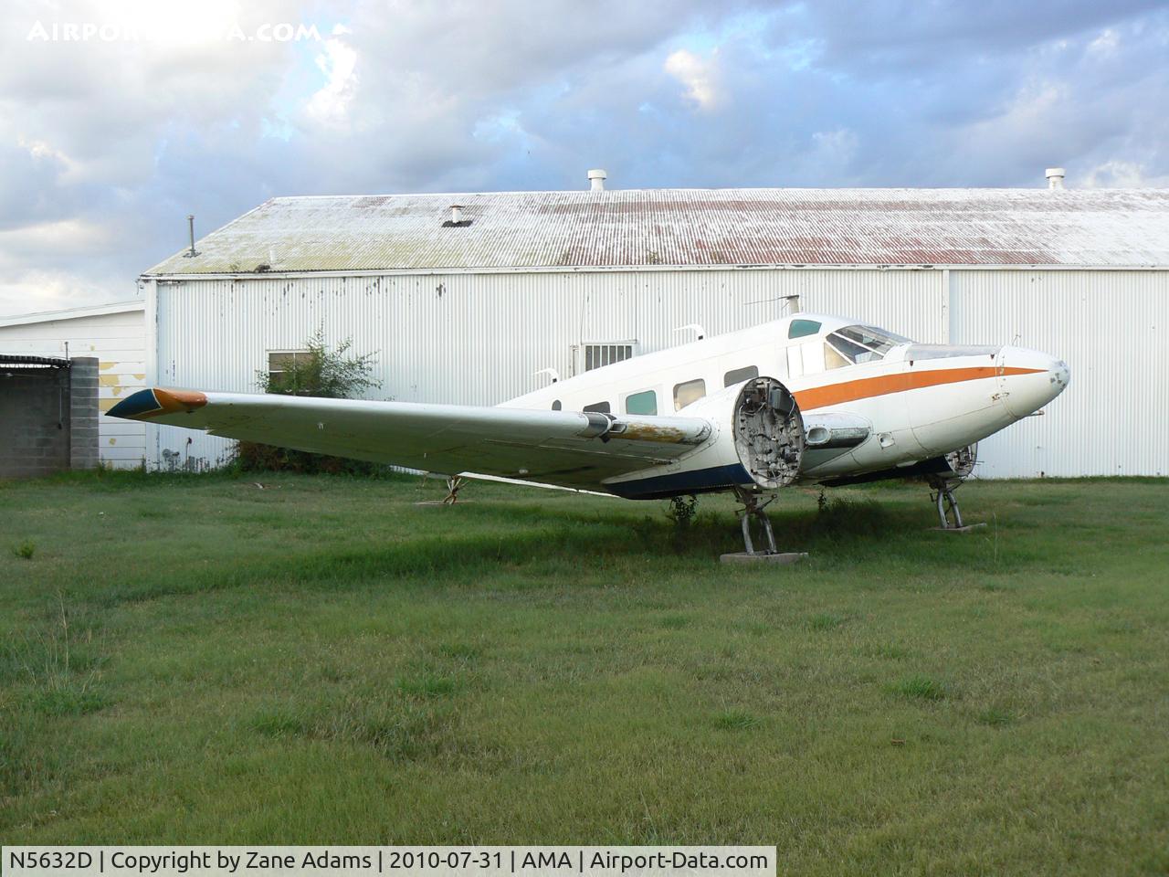 N5632D, 1958 Beech E18S C/N BA-346, Beech 18 at the Amarillo College Aviation Maintenance School.