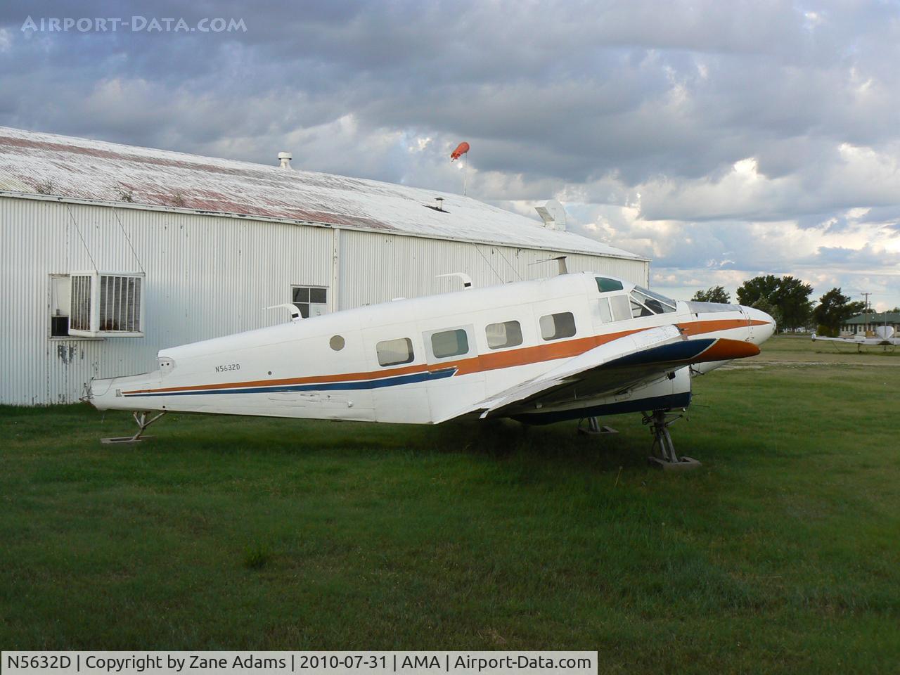 N5632D, 1958 Beech E18S C/N BA-346, Beech 18 at the Amarillo College Aviation Maintenance School.