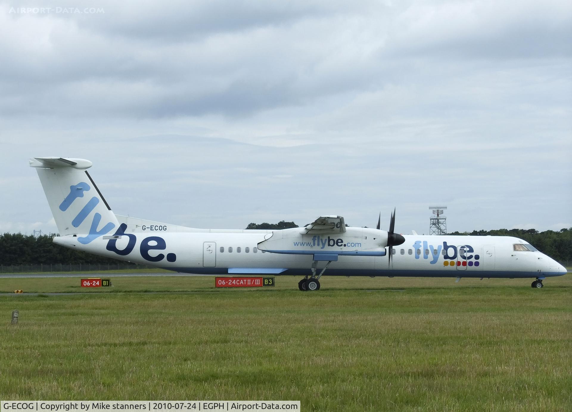 G-ECOG, 2008 De Havilland Canada DHC-8-402Q Dash 8 C/N 4220, Flybe Dash 8 Arrives at EDI