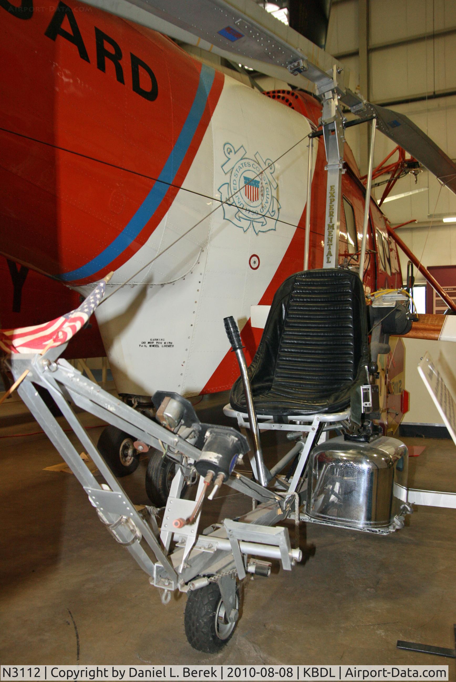 N3112, 1967 Bensen B-8M Gyrocopter C/N JC-1, This neat little autogiro was powered by a 72-hp McColloch 4-cylinder 2-stroke engine.
