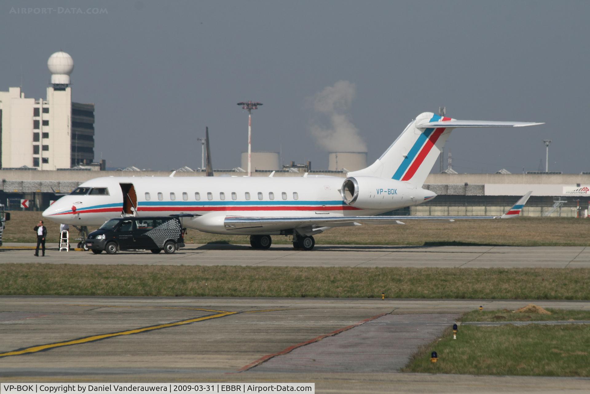 VP-BOK, 2001 Bombardier BD-700-1A10 Global Express C/N 9101, Parked on G.A. apron