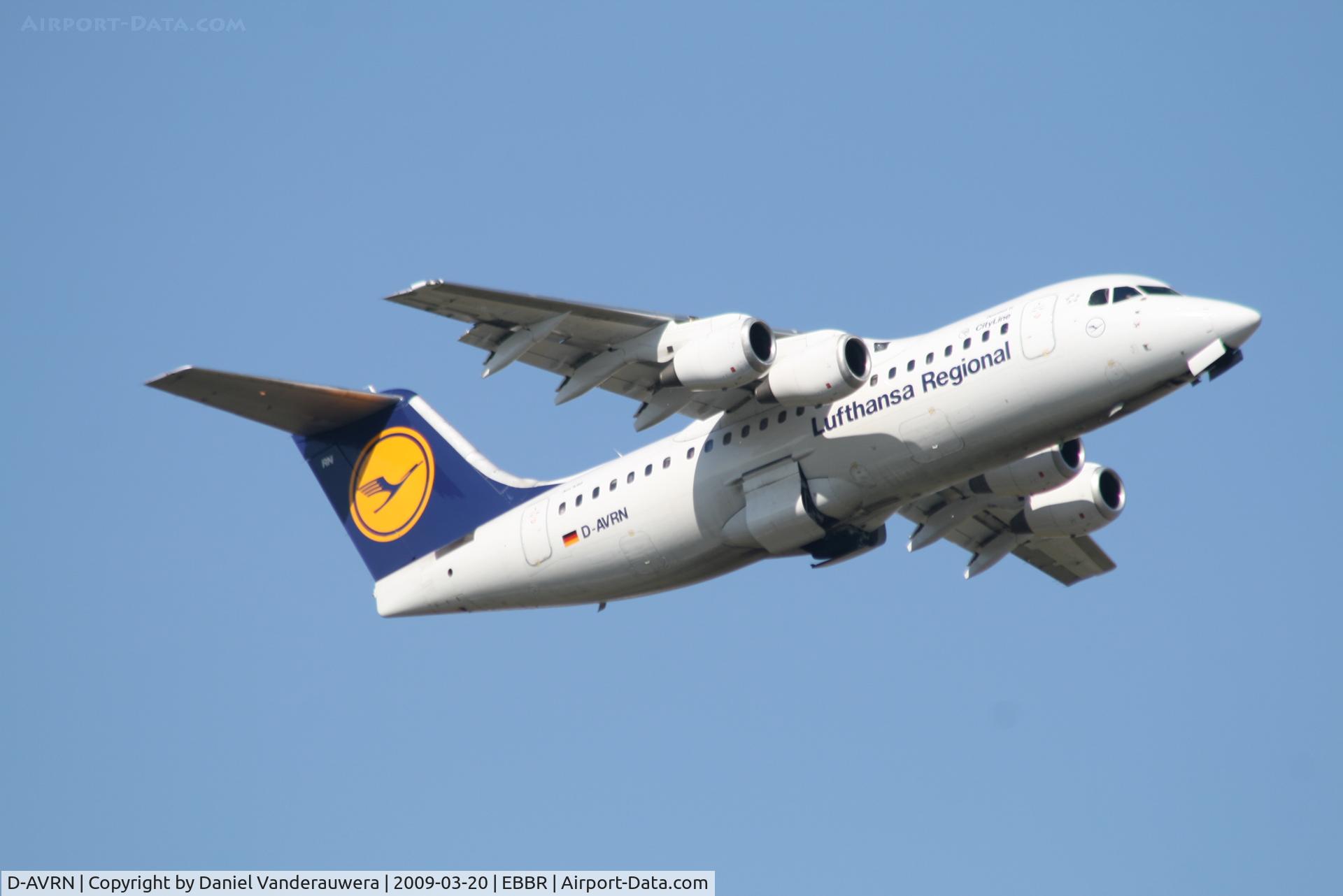 D-AVRN, 1996 British Aerospace Avro 146-RJ85A C/N E2293, Flight LH4603 is taking off from RWY 07R