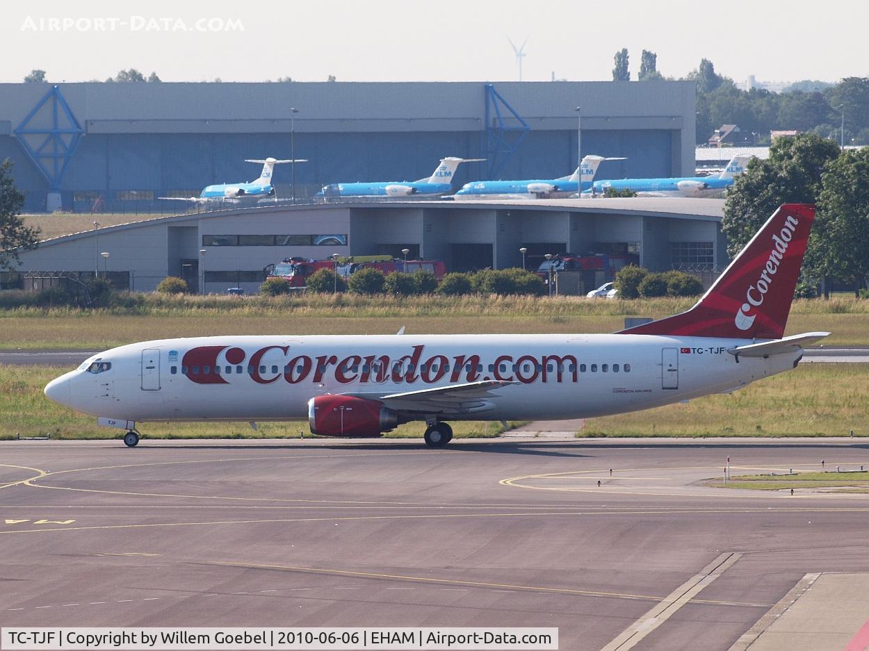 TC-TJF, 1993 Boeing 737-4Y0 C/N 26078, Arrival on Amsterdam airport  and taxi to the gate