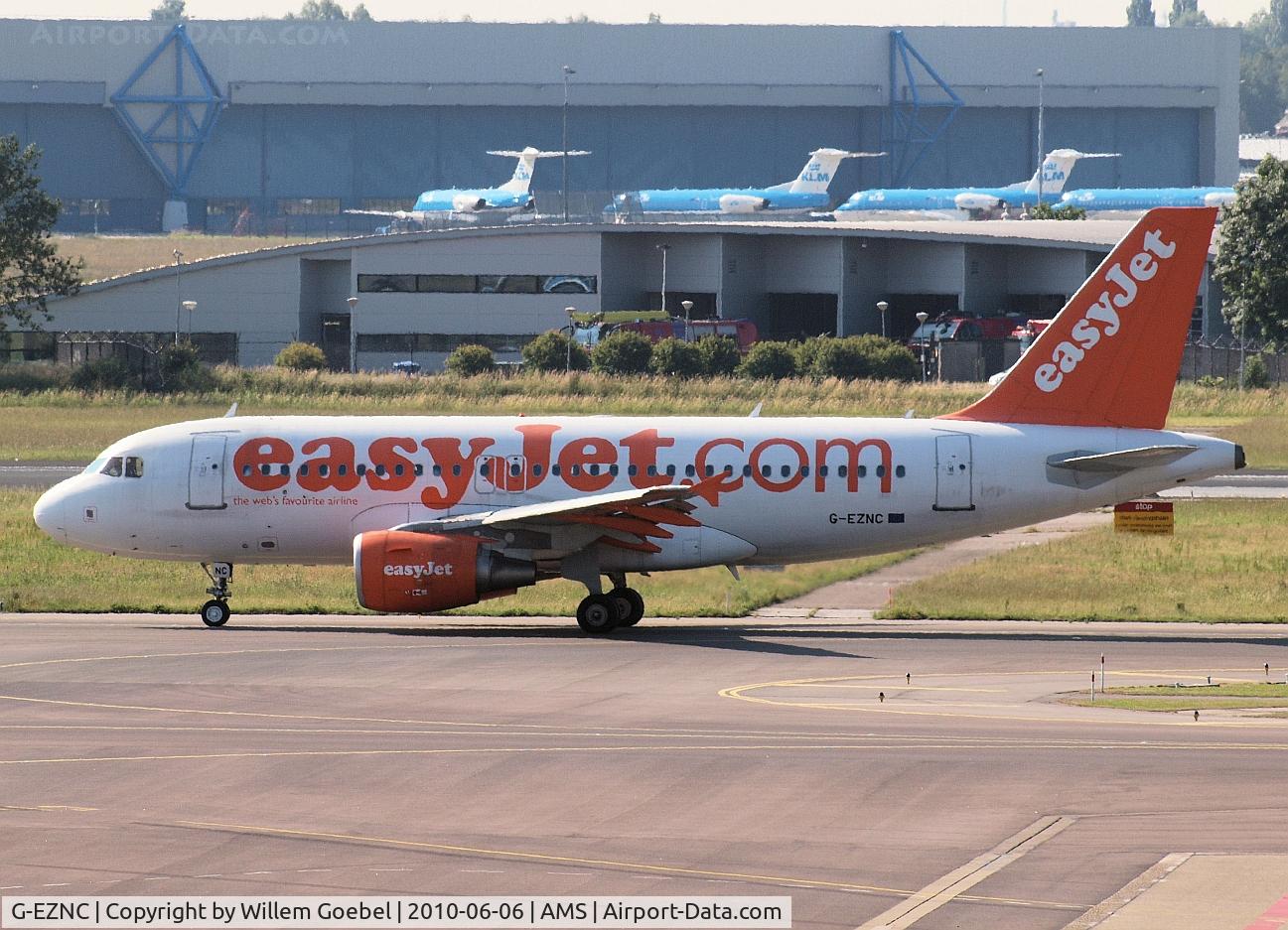 G-EZNC, 2003 Airbus A319-111 C/N 2050, Arrival on Amsterdam airport  and taxi to the gate