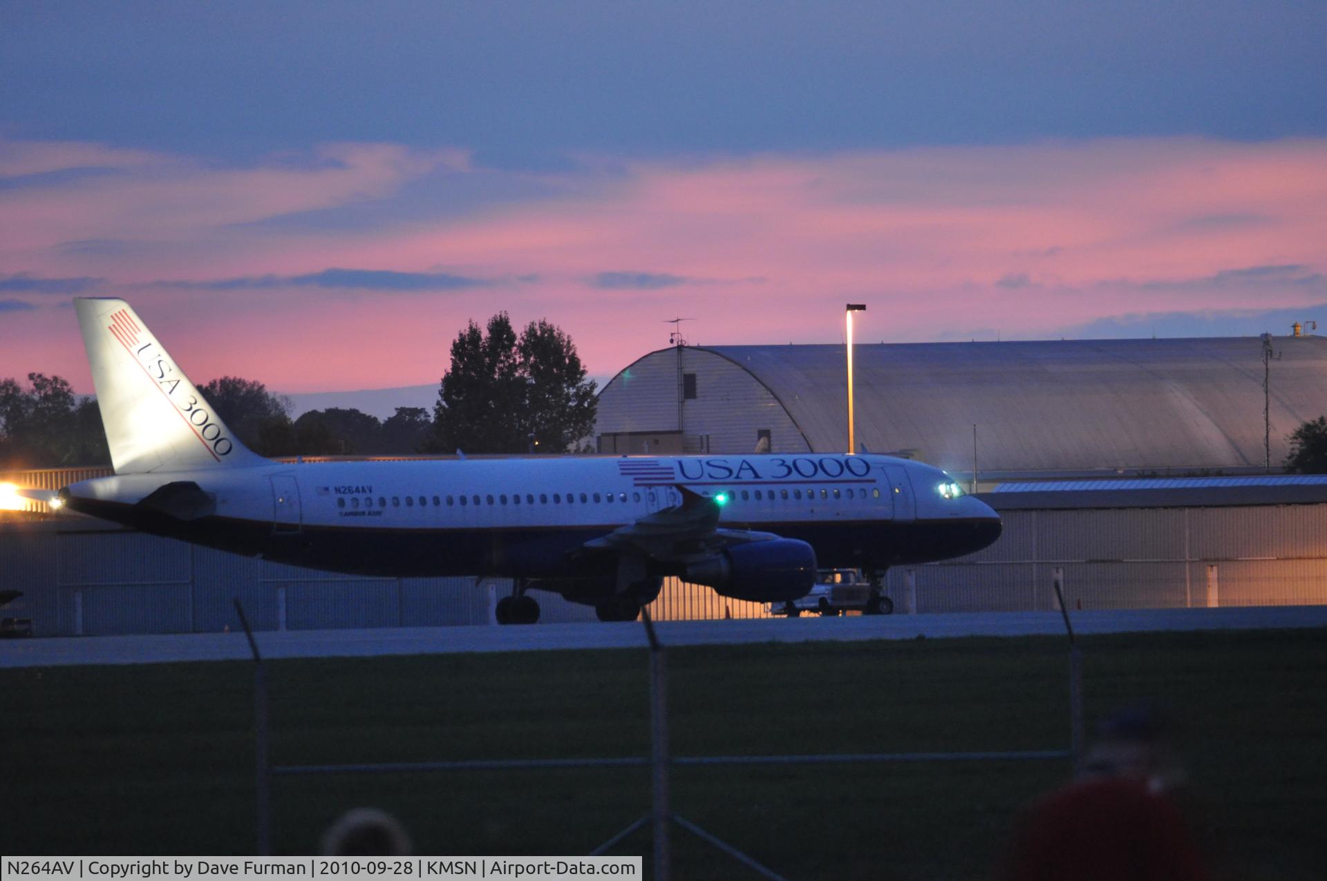 N264AV, 2002 Airbus A320-214 C/N 1867, Parked on South Ramp of Dane County Regional Airport during President Obama's visit to Madison