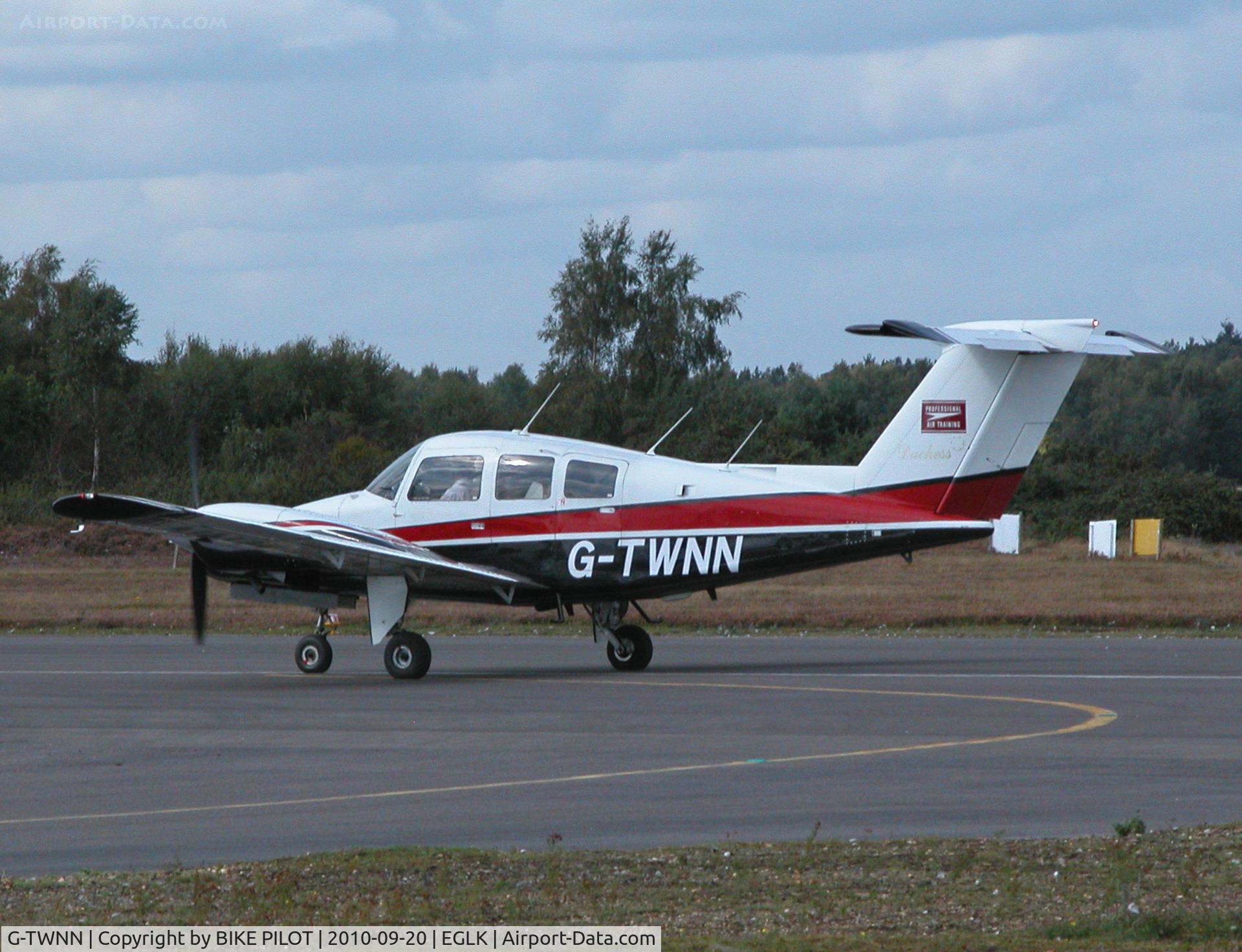 G-TWNN, 1980 Beech 76 Duchess C/N ME-329, Lineing up for take off rwy 25