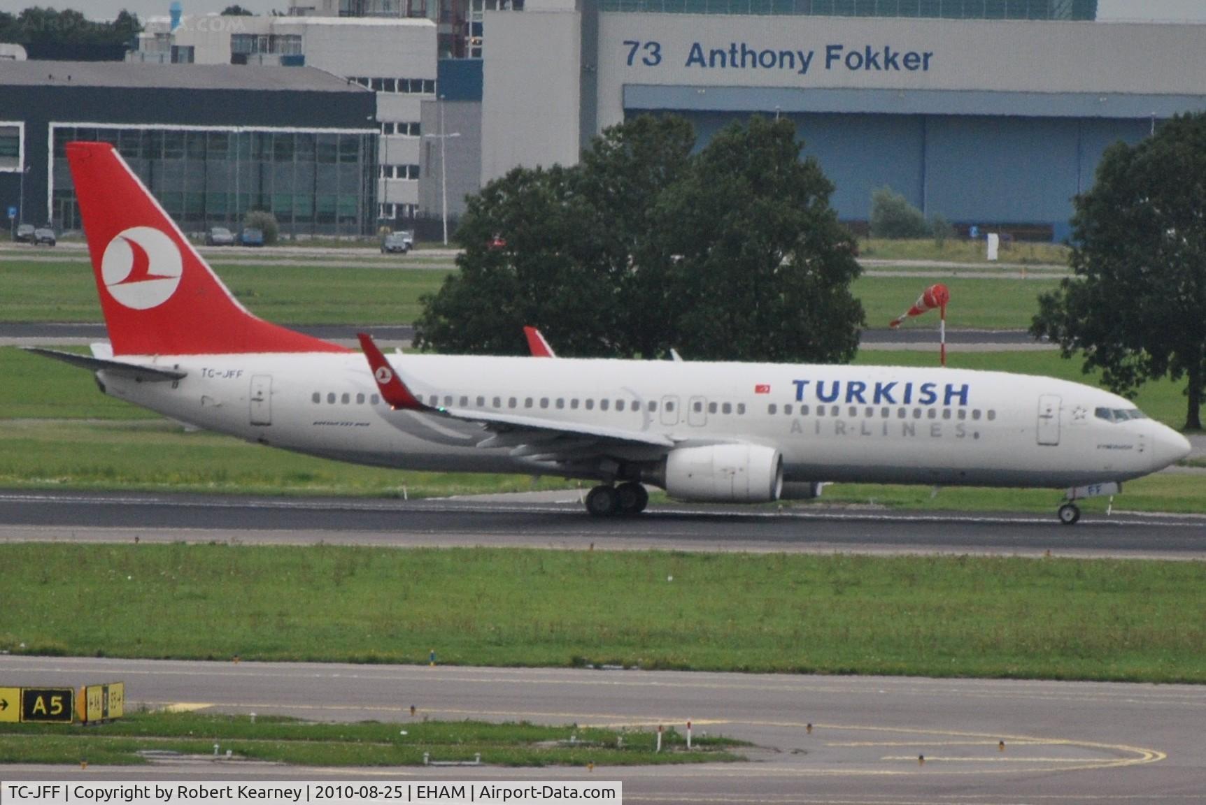 TC-JFF, 1998 Boeing 737-8F2 C/N 29768, THY rolling,not a great picture admittedly