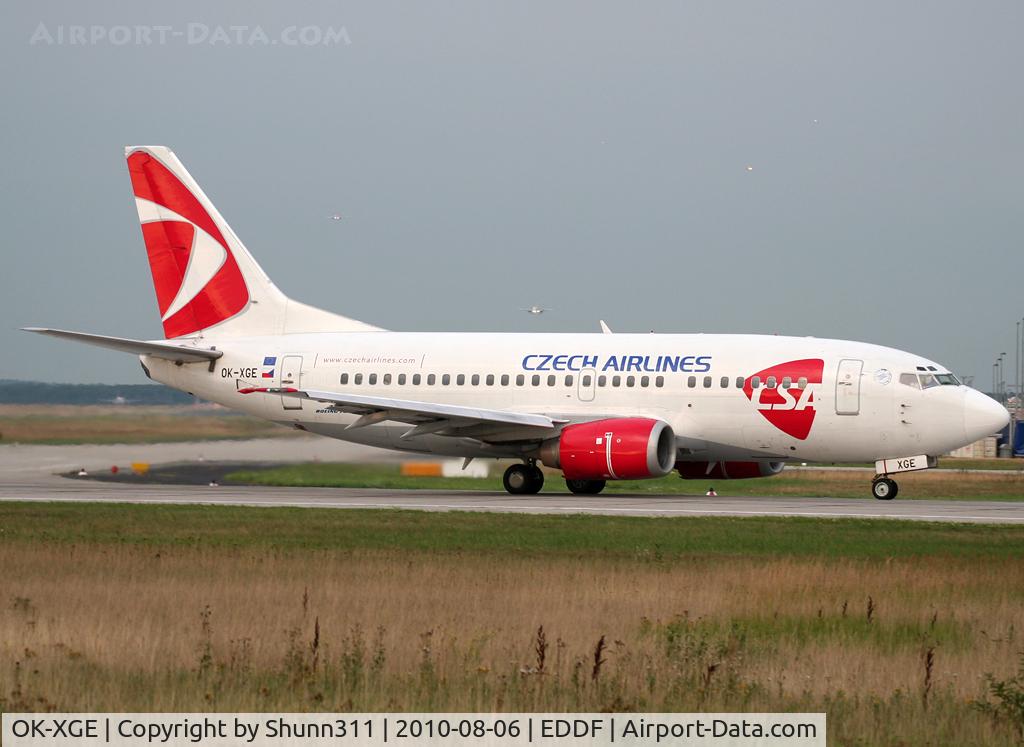 OK-XGE, 1992 Boeing 737-55S C/N 26543, Taking off rwy 18
