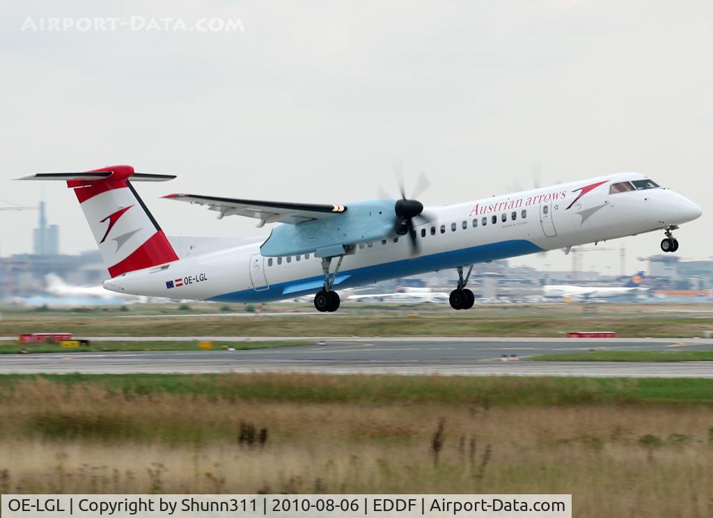OE-LGL, 2010 De Havilland Canada DHC-8-402Q Dash 8 C/N 4310, Taking off rwy 18