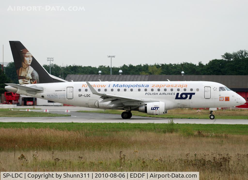 SP-LDC, 2004 Embraer 170ST (ERJ-170-100ST) C/N 17000025, Taking off rwy 18 in special c/s... Right side...
