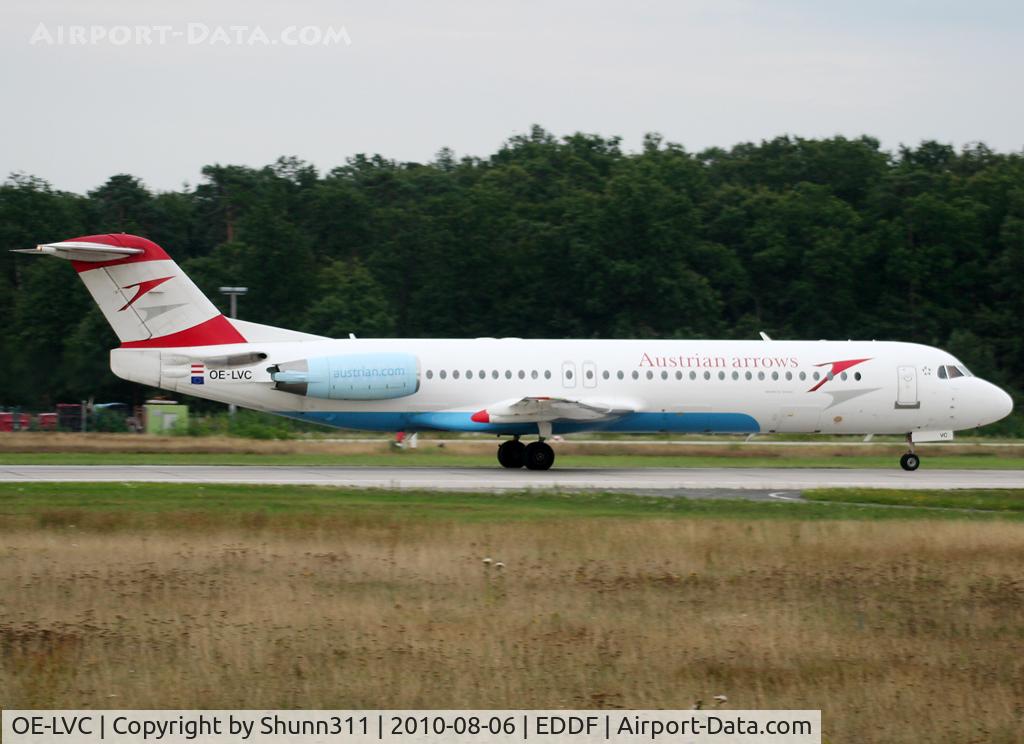 OE-LVC, 1993 Fokker 100 (F-28-0100) C/N 11446, Taking off rwy 18